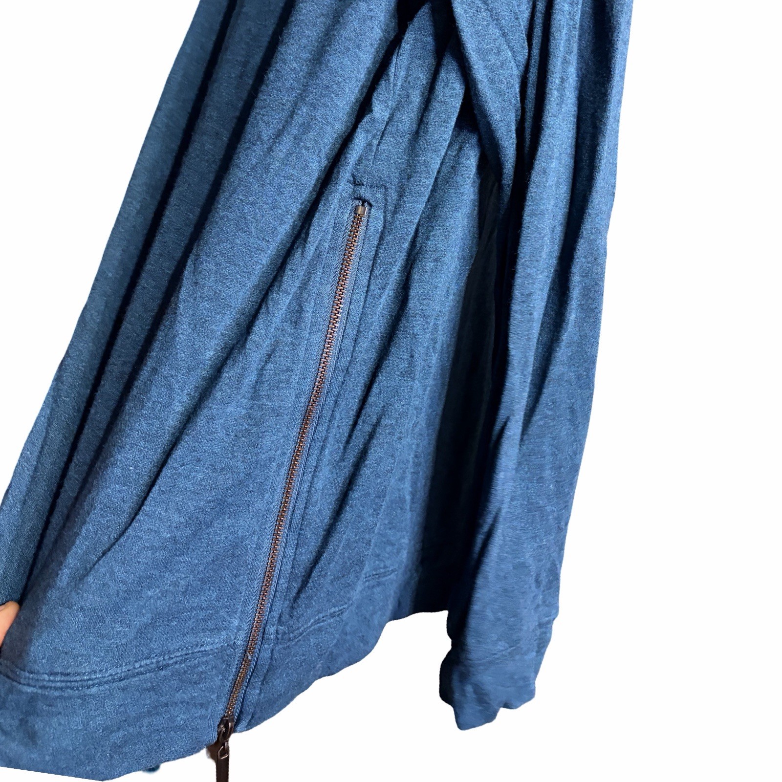 Marty M Side Zippers Buttery Soft Teal Long Sleeve Flowy T Size M/L