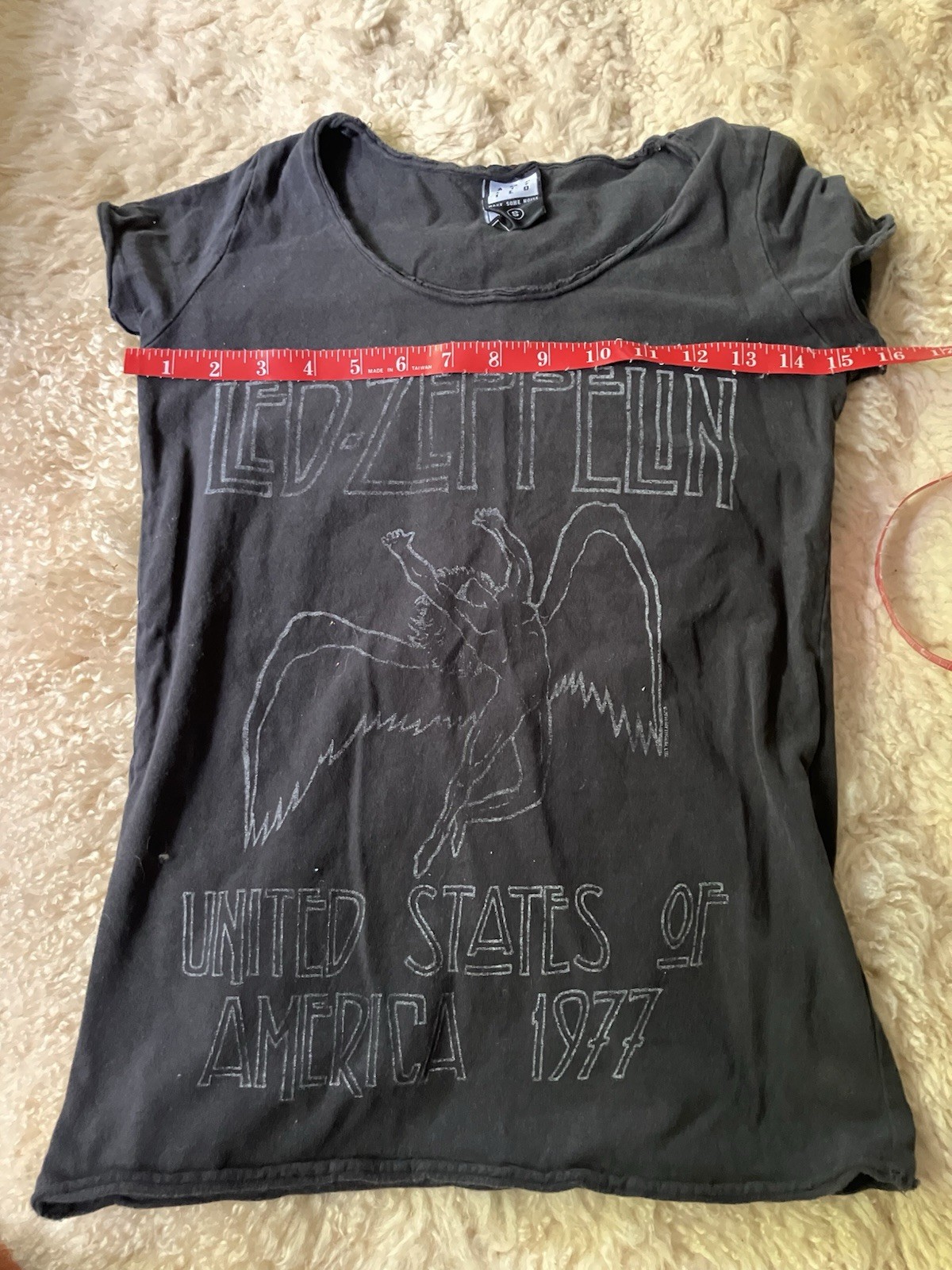 Led Zeppelin Shirt Womens Small Black 1977 USA Tour Graphic Rock Amplified Tee
