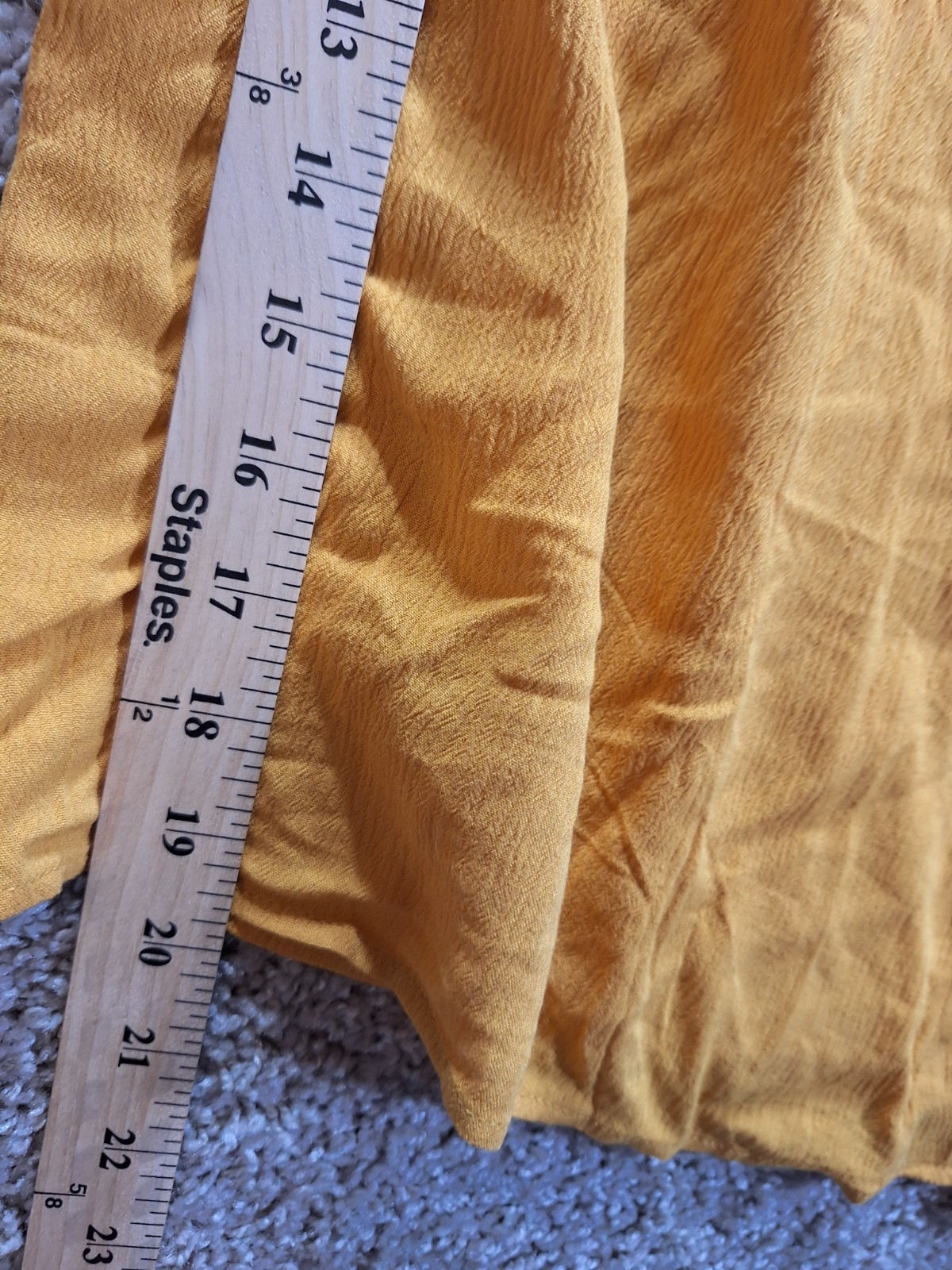 Cupshe One Shoulder Top Womens Medium Mustard Stretch Crinkle Asymmetrical Hem