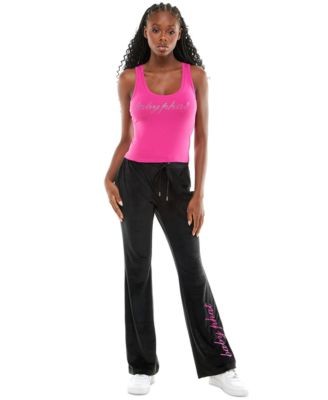 Baby Phat Crystal Logo Tank Top Rose Violet S