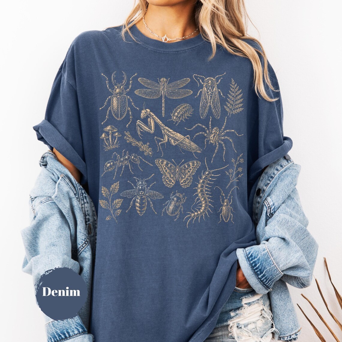 Vintage Bug Shirt Tattoo Style Insect Graphic Tee Nature Lover Gift