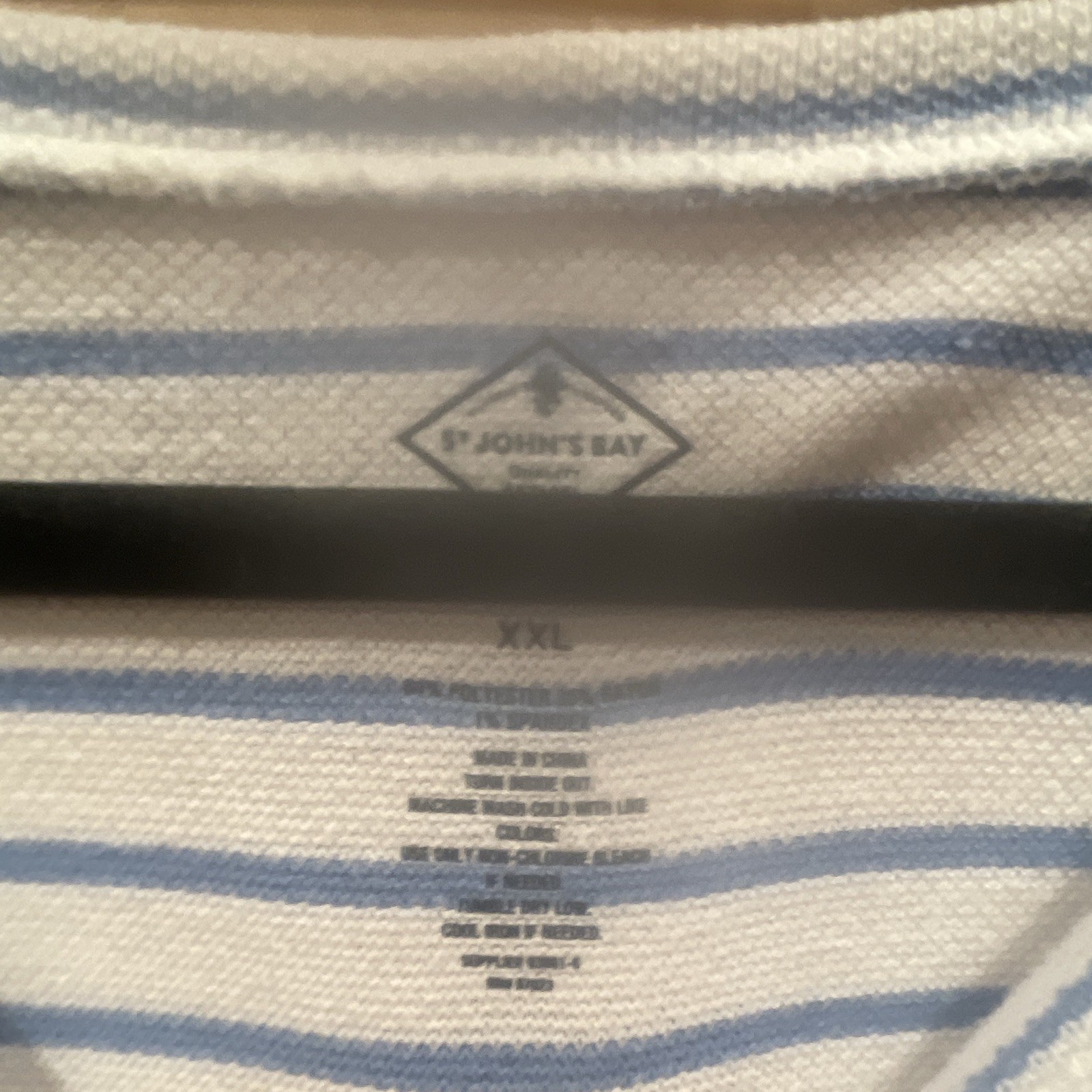St. John’s Bay Blue White Striped Knit Crew Neck 3/4 Sleeve Pullover Top XXL