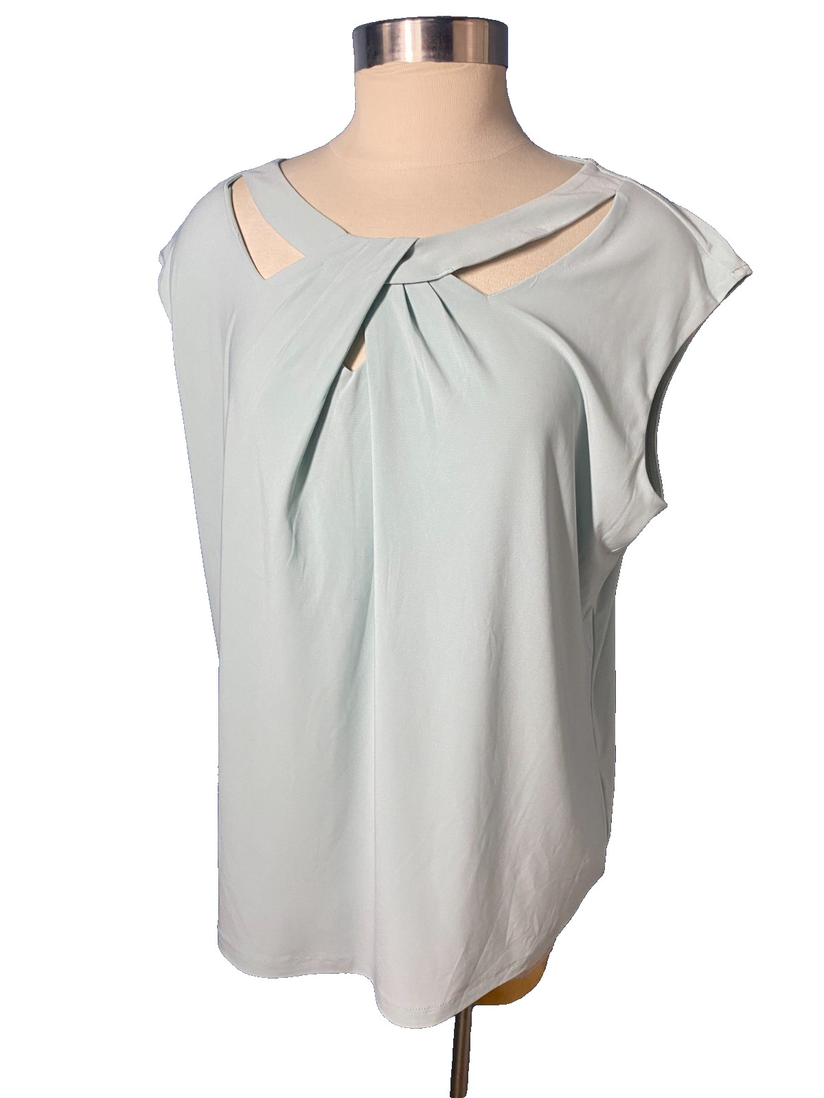 New Kasper Blouse Womens XL Sleeveless SeaGlass Shell Layer Business Office NWT