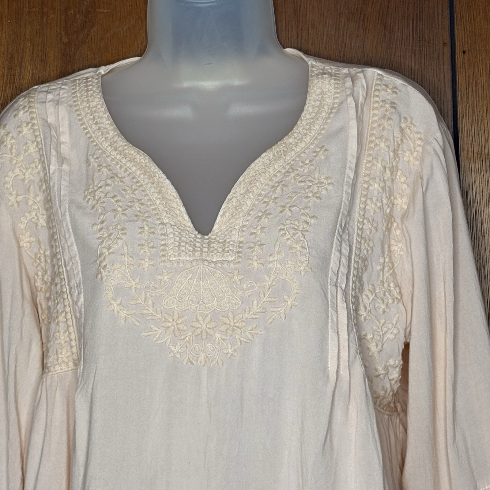 Solitaire Peasant Blouse Womens M Pink Boho Fairy Cottagecore Tunic Prairie