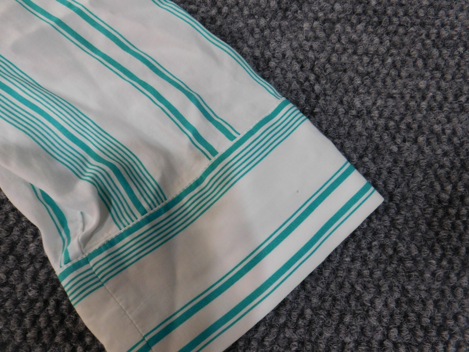 soft surroundings medium top green striped viscose button up womens casual