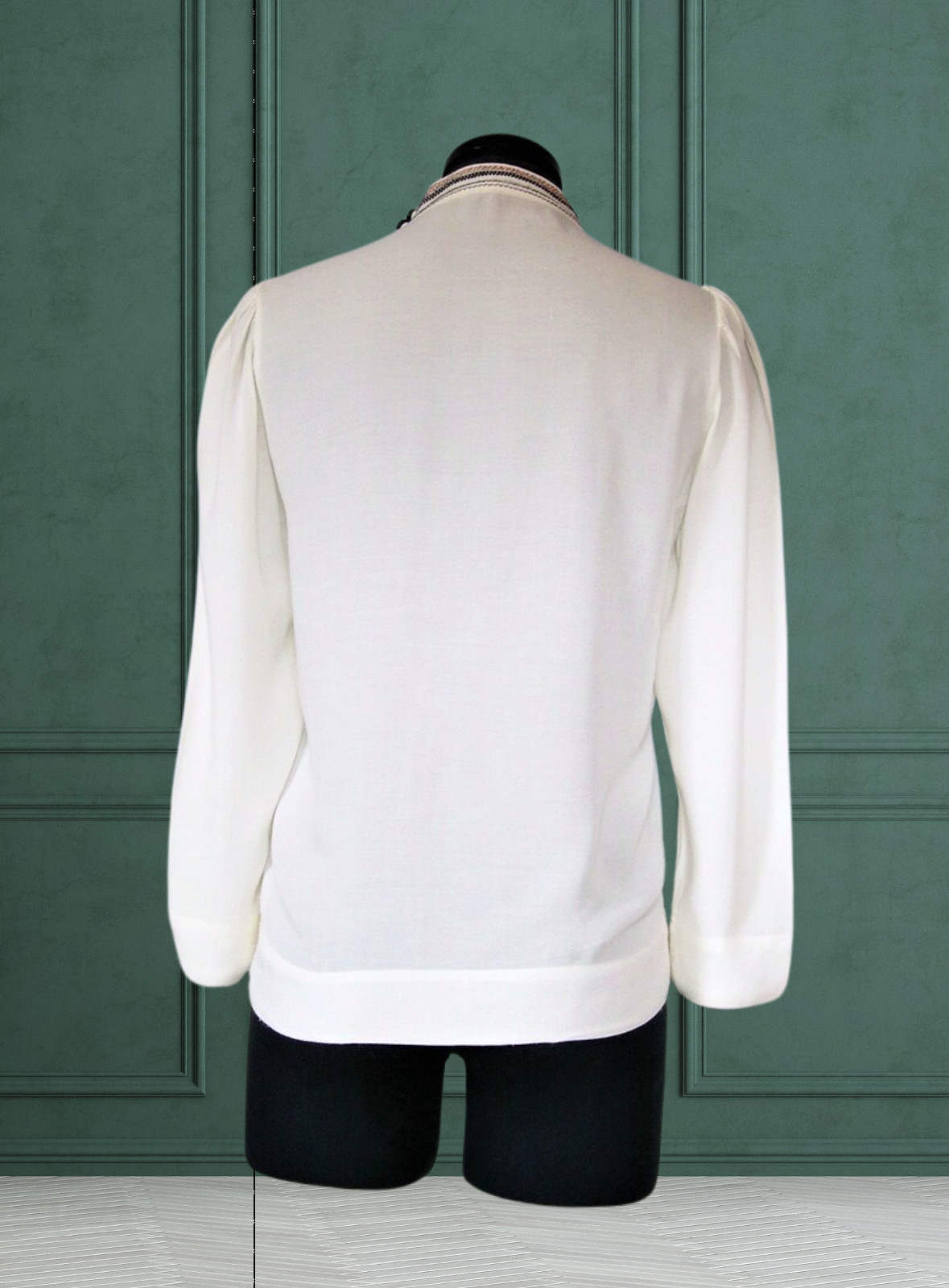 Isabel Marant Etoile Cerza Blouse: Ivory Embroidered Top, Size 34