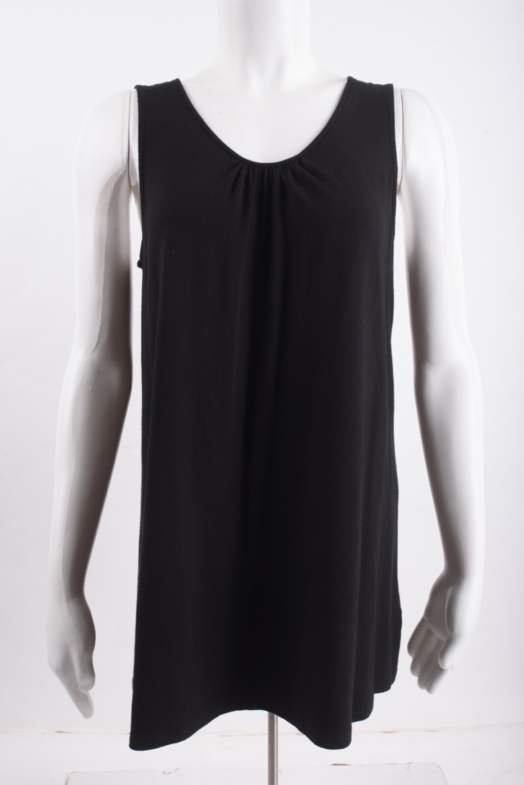 Eileen Fisher Womens Shirt Top Black M Medium Black Rayon Lycra Sleeveless
