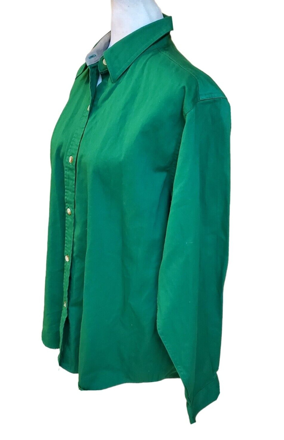 BAW Athletic Wear Women’s Green 100% Combo cotton Button Down Shirt Large