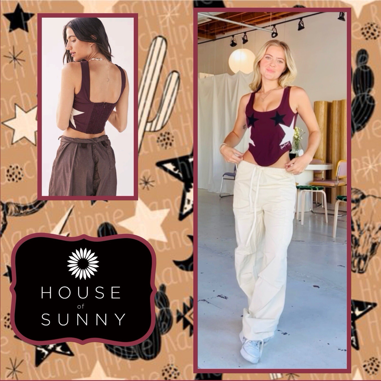 🌞House Of Sunny Saloon Corset Top US Size 10 Womens Festival Ready☀️🌴