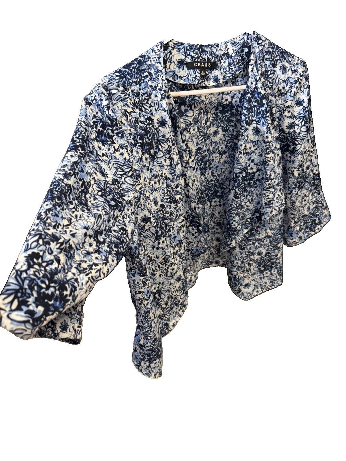 Chaus Women’s Top Long Sleeve Blouse Size Large Made As Polyster RN#51323