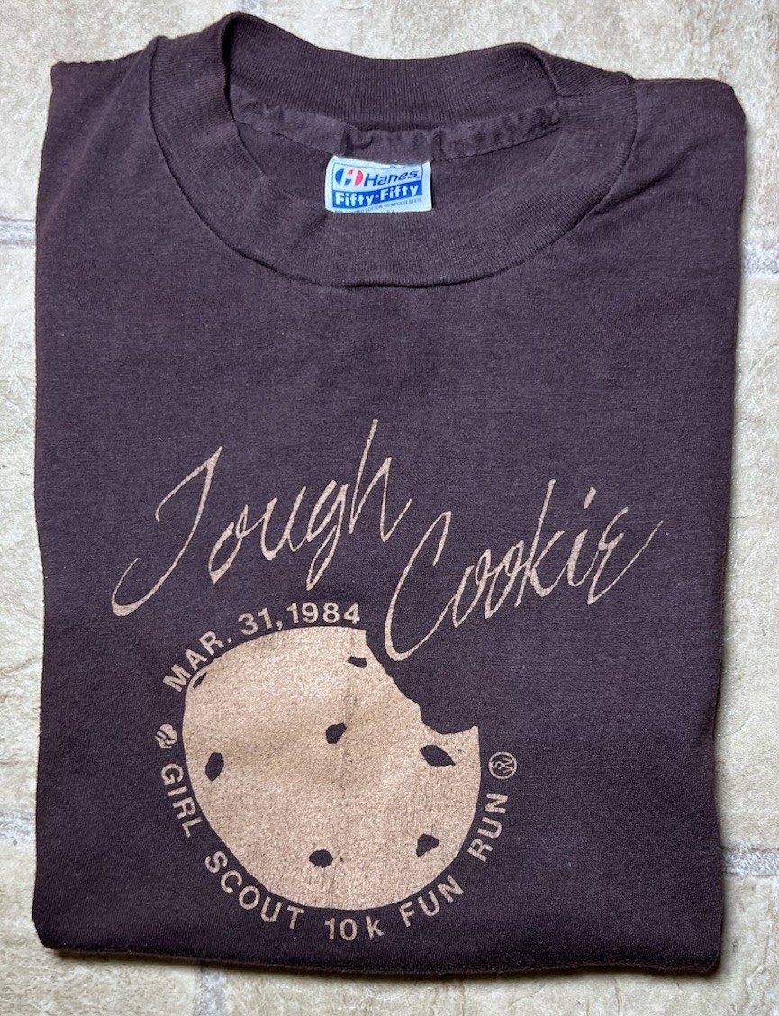 Vtg 80’s Girl Scout Tough Cookie 10K Fun Run Single Stitch T-Shirt Womens Large