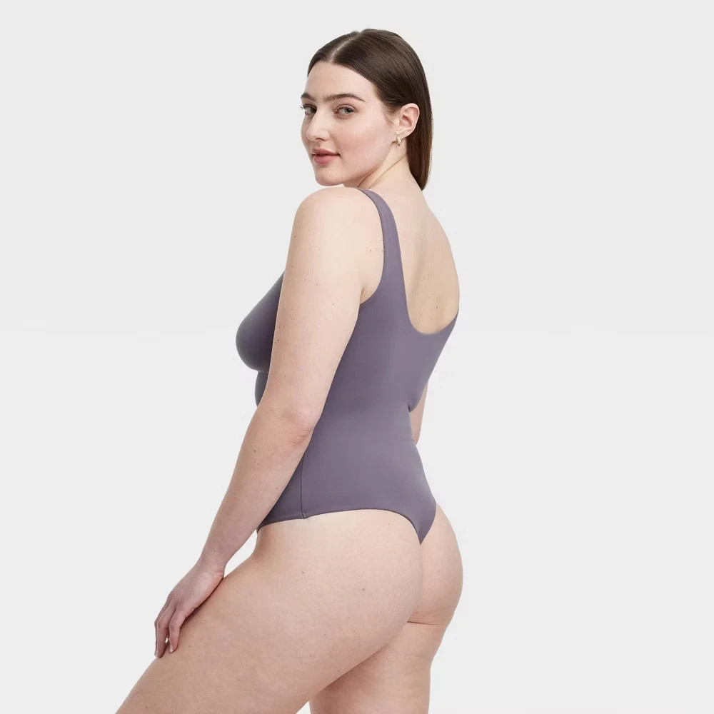 Women’s Luxe 4-Way Stretch Tank Bodysuit – Auden Mauve Gray Size XS