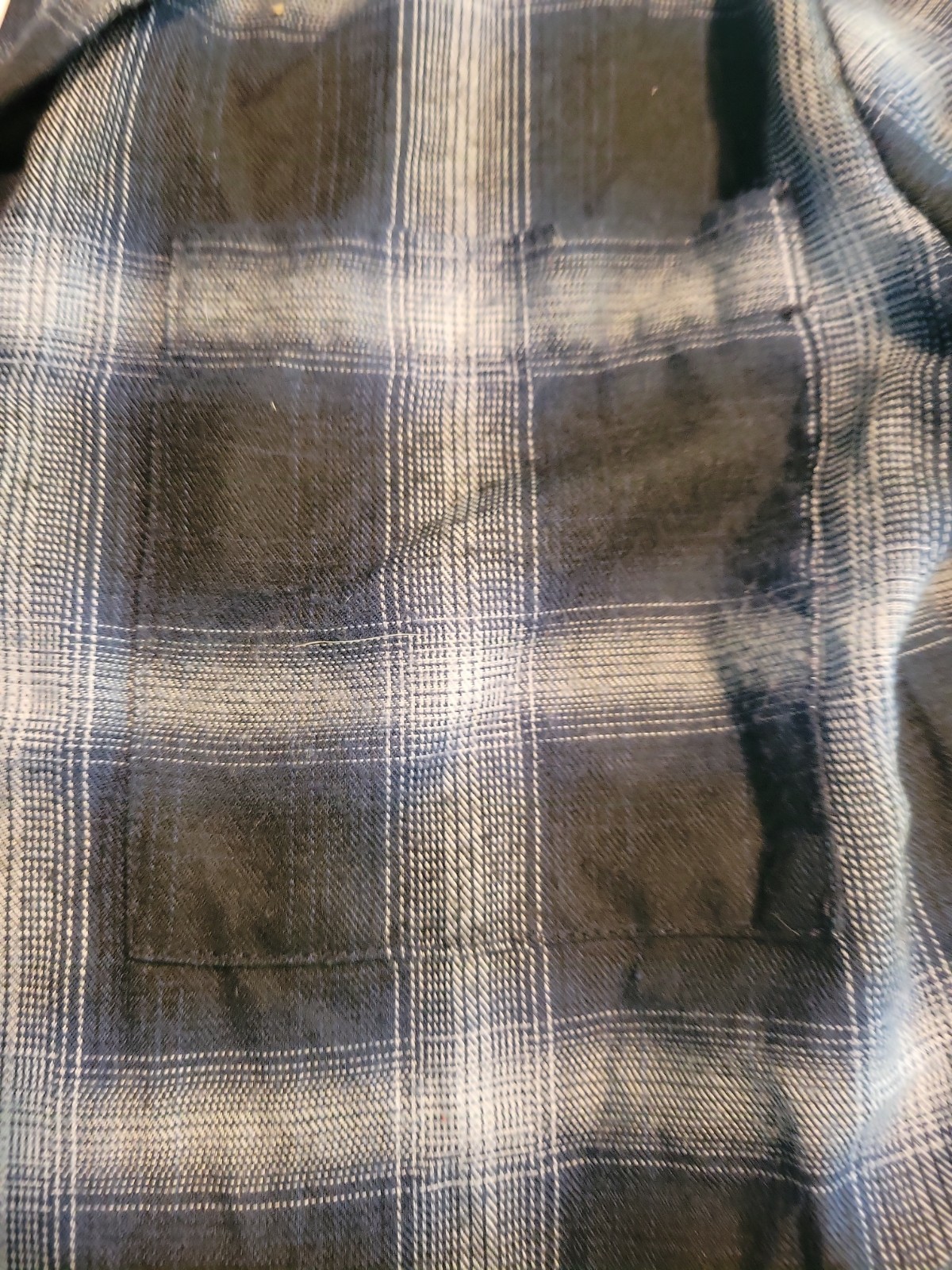 Lola River Issac Midnight Blue Plaid Flannel Women Button Up Shirt Medium
