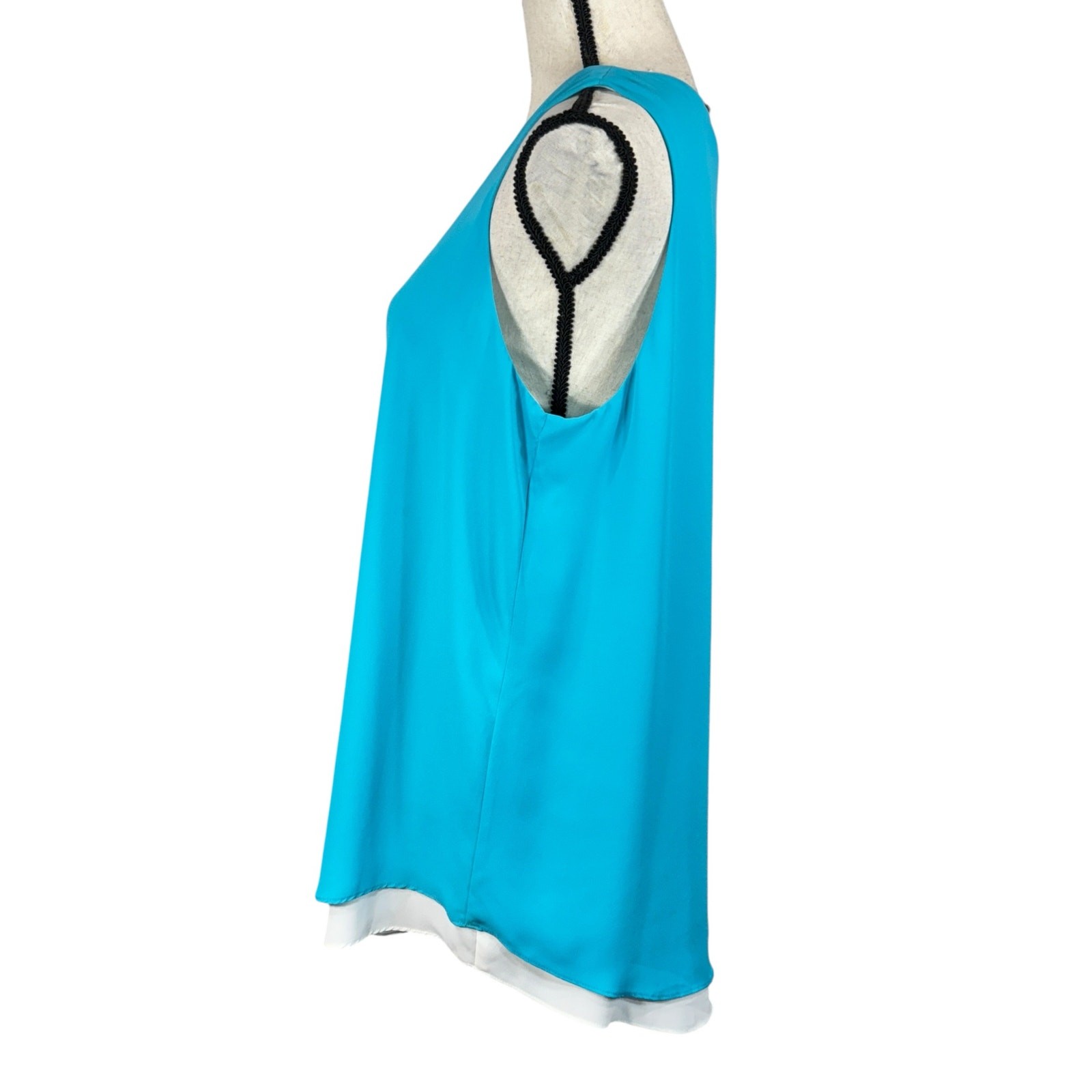 Cremieux Large Tunic Top Sleeveless Lined Rear Zipper Keyhole Neck Lightweight