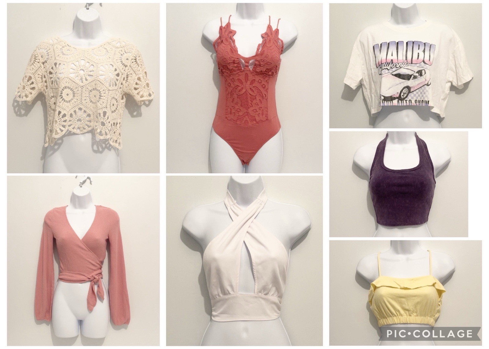 Junior’s Extra Small Bundle Various Brands Lot Of 7 Crop Tops Spring Summer