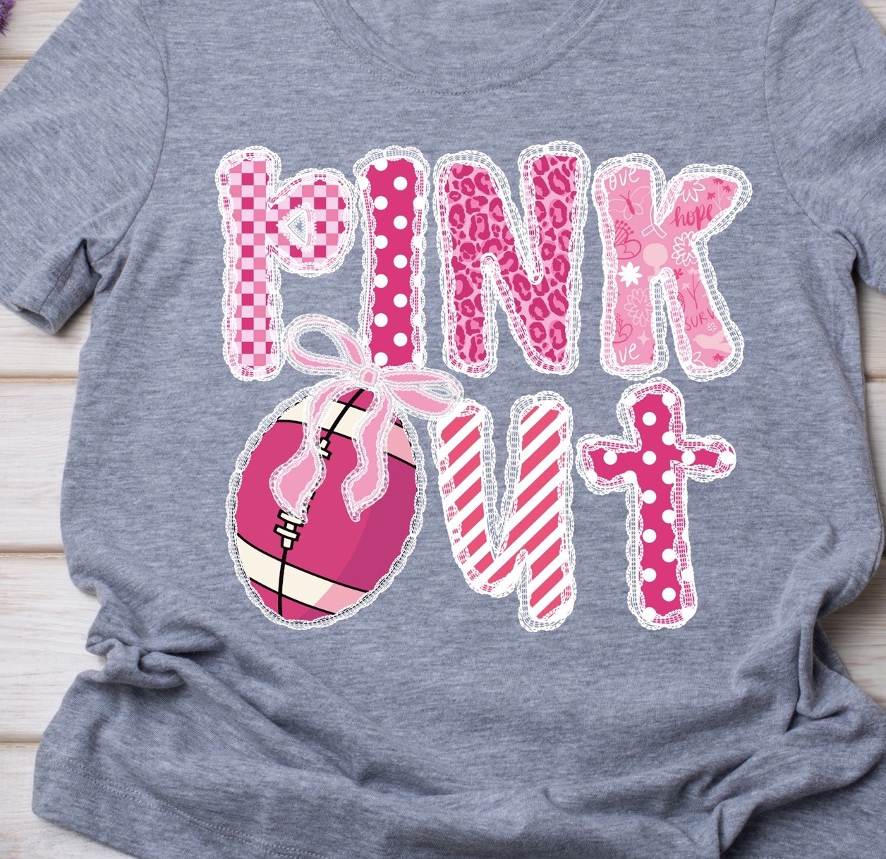 “Pink Out” Football Breast Cancer Awareness Adult Size T-shirt