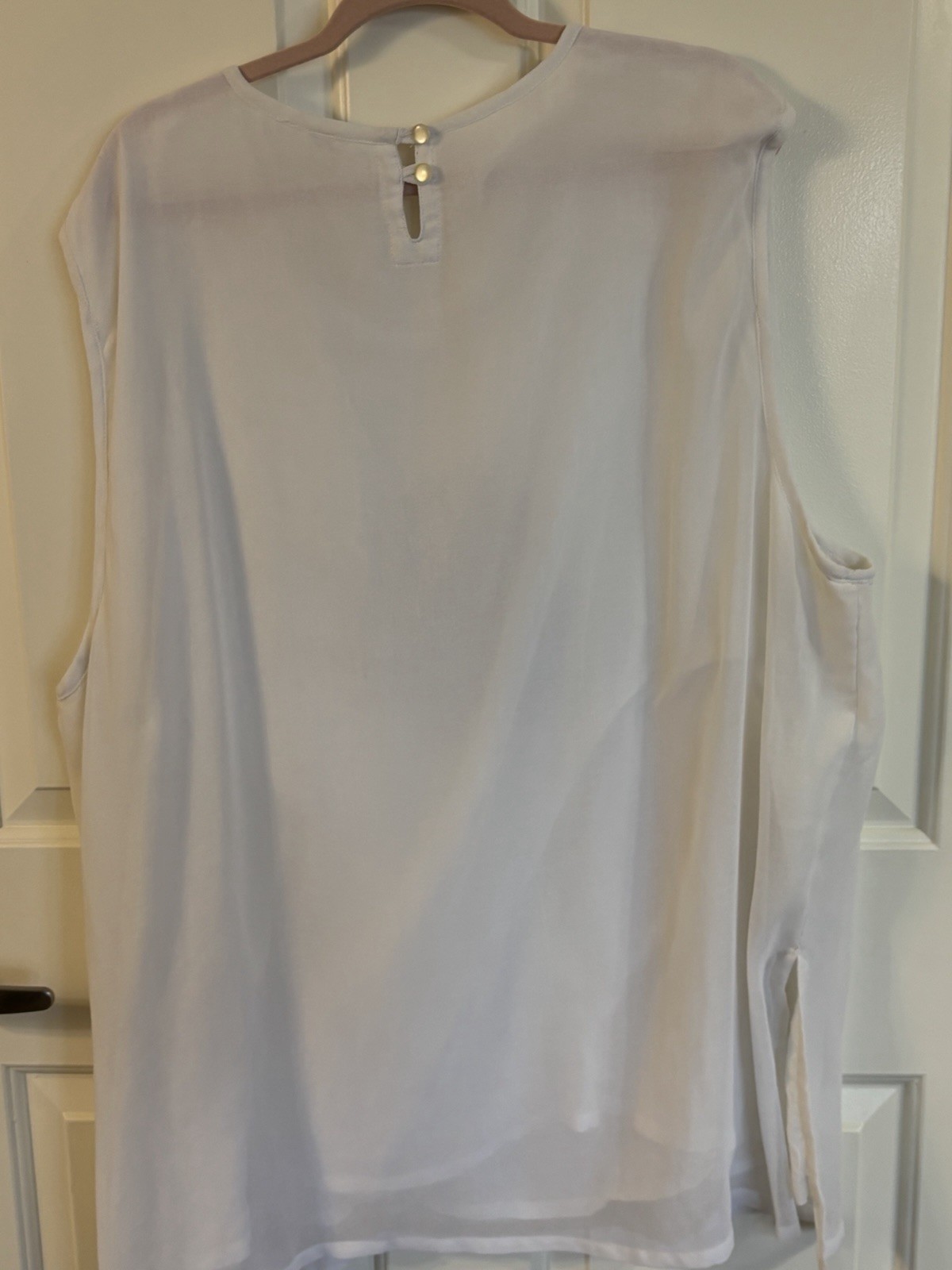 2 Pc White & Silver Flower Chiffon Jacket w/Shell Rayon 58” Bust L’Affaire