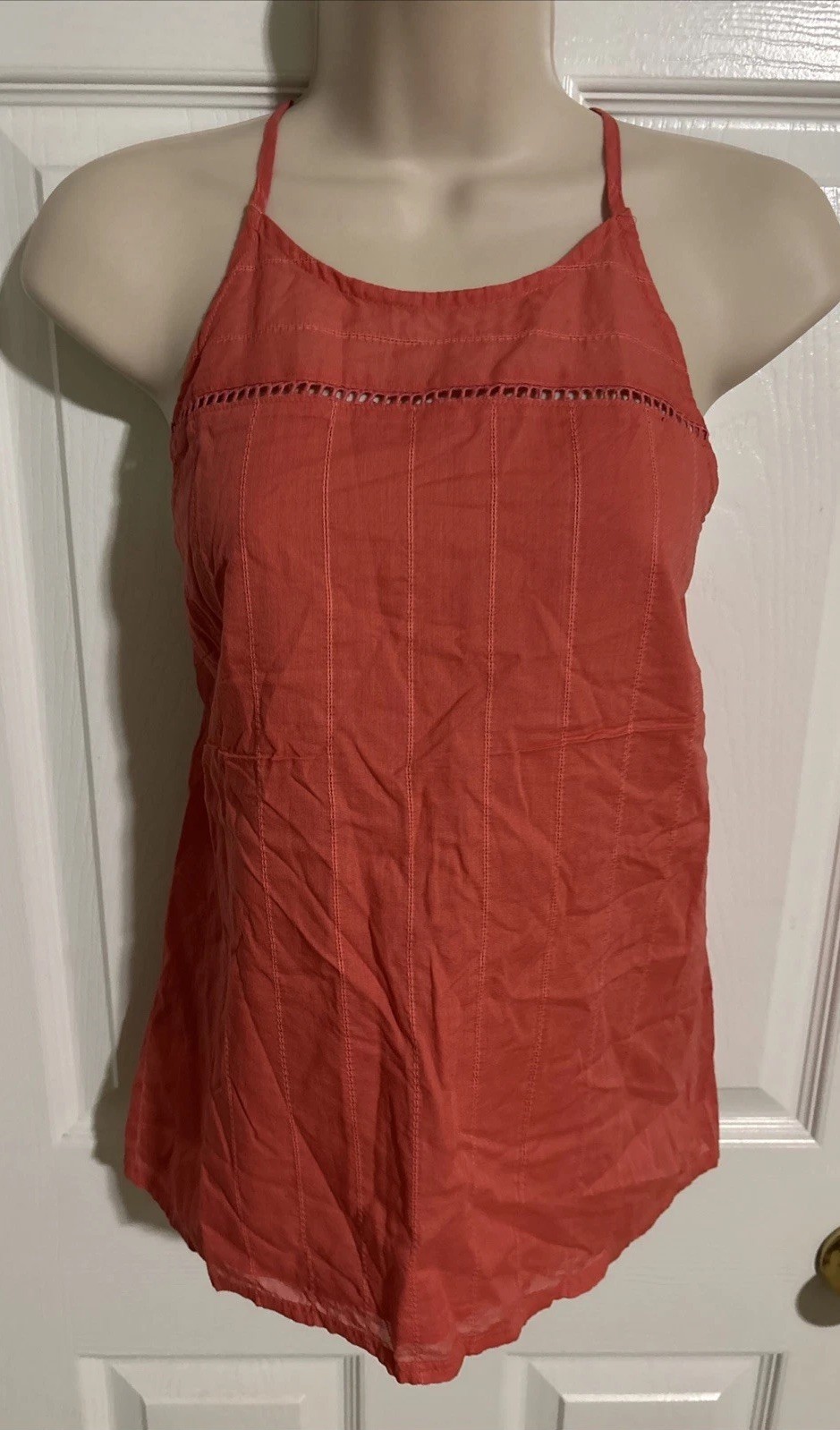 Kuhl Orange Cotton Camisole Tank Top With Eyelet Detail Size Small – New