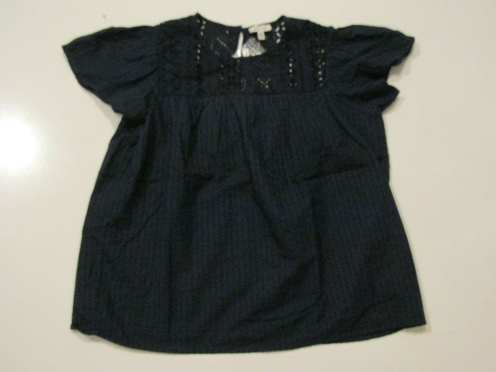 Ella Moss Womens Moon Indigo Navy Peasant Tunic Shirt Blouse Size M Medium NWT