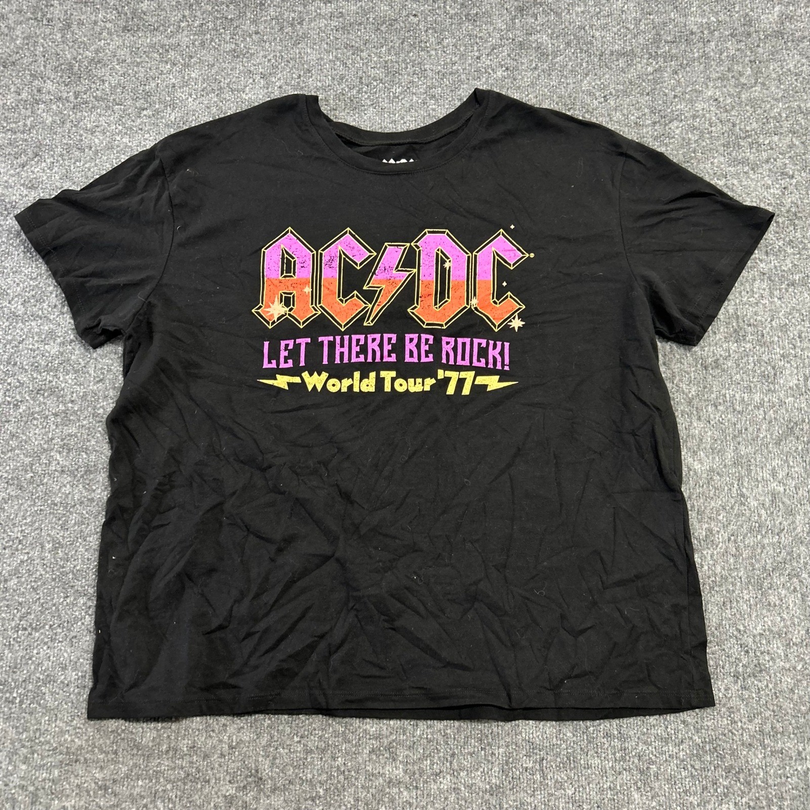 Hybrid Apparel T-Shirt Womens Size XXXL Black AC/DC Let There Be Rock Tour