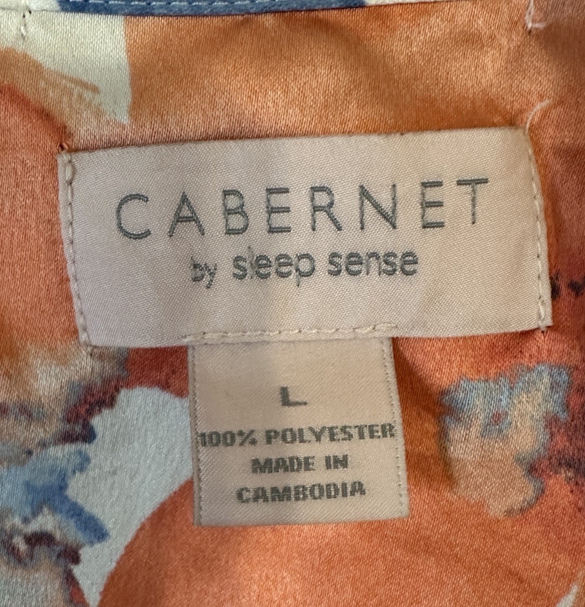 Cabernet Kimono Robe Long Orange / While Floral Tie Waist Sz Elegant House Coat