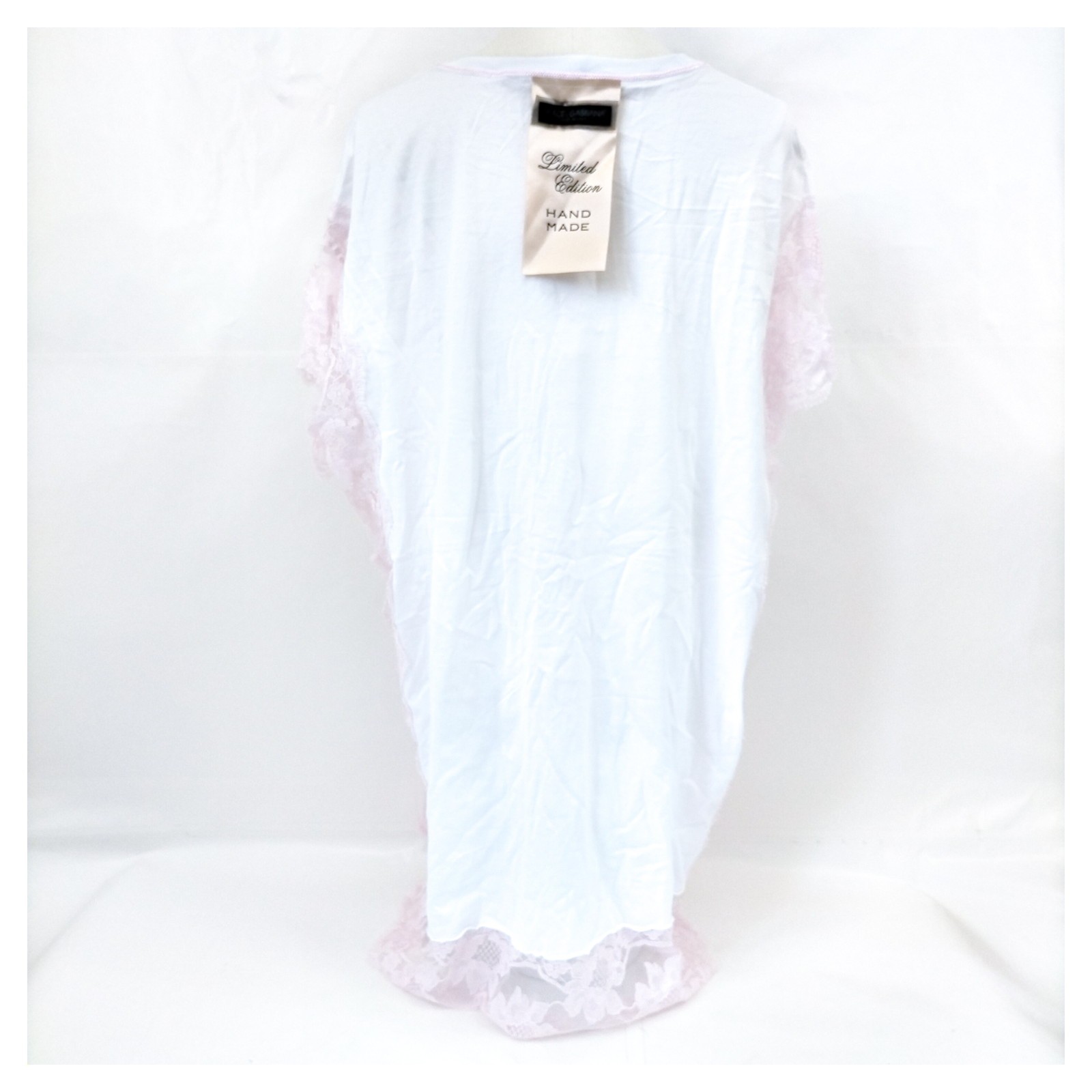 D and G Ladies Cotton Nylon Polyester Top White Pink Lace Size 44 Tops I 3968076