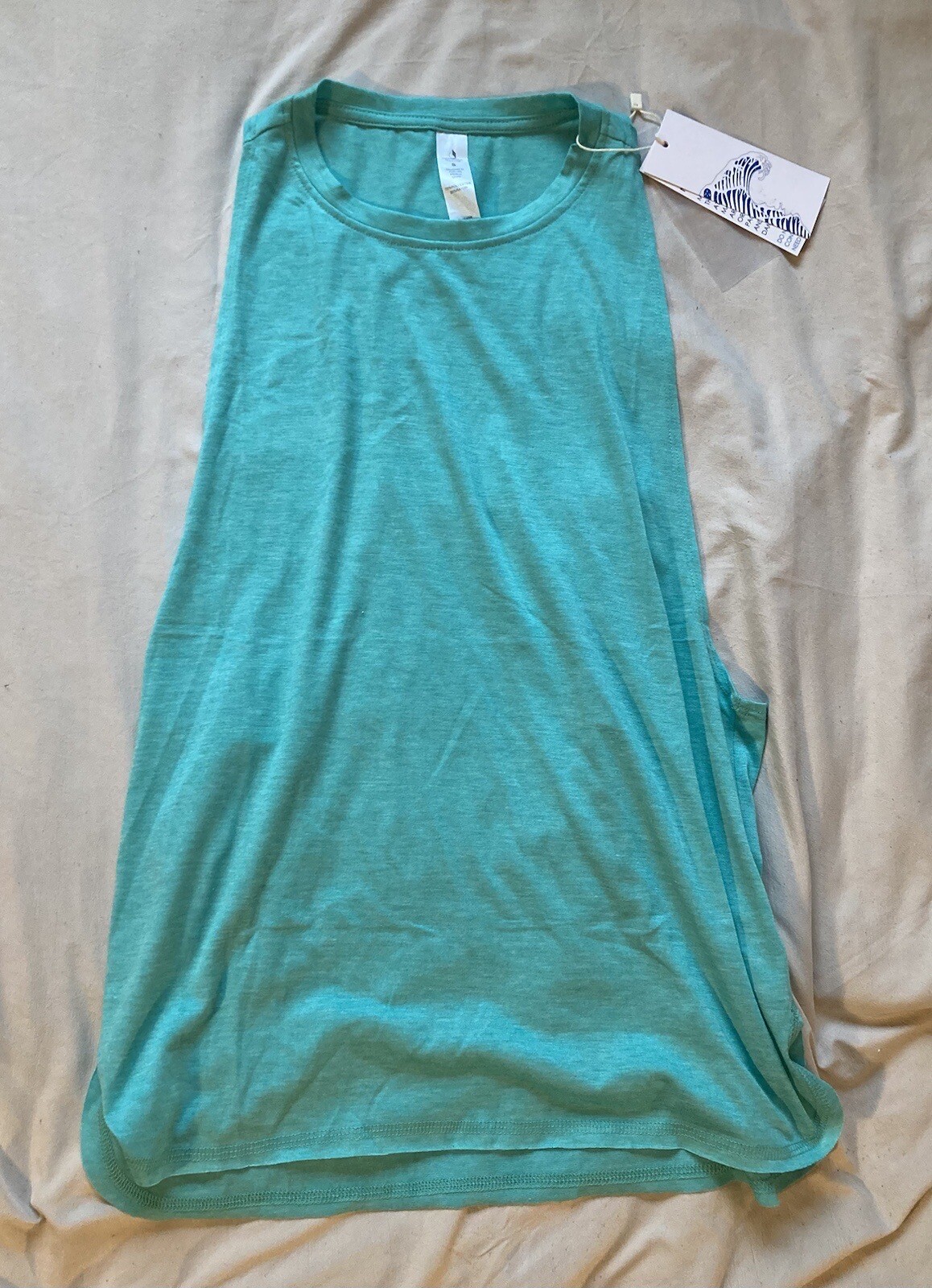 Icyzone Tank Top Women’s SMALL Turquoise Blue Polyester Rayon T-Shirt NWT