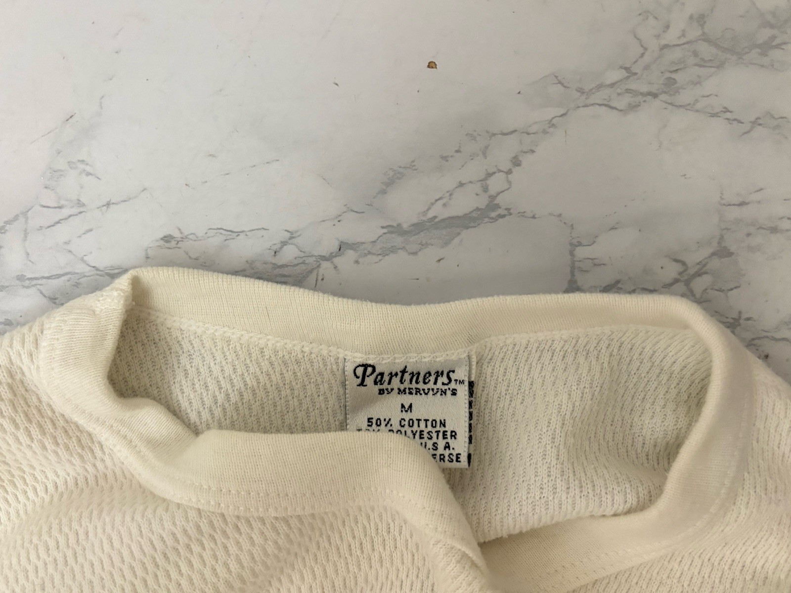 Vintage Mervyns Partners Top And Bottoms Womens Medium Ribbed Set White K2