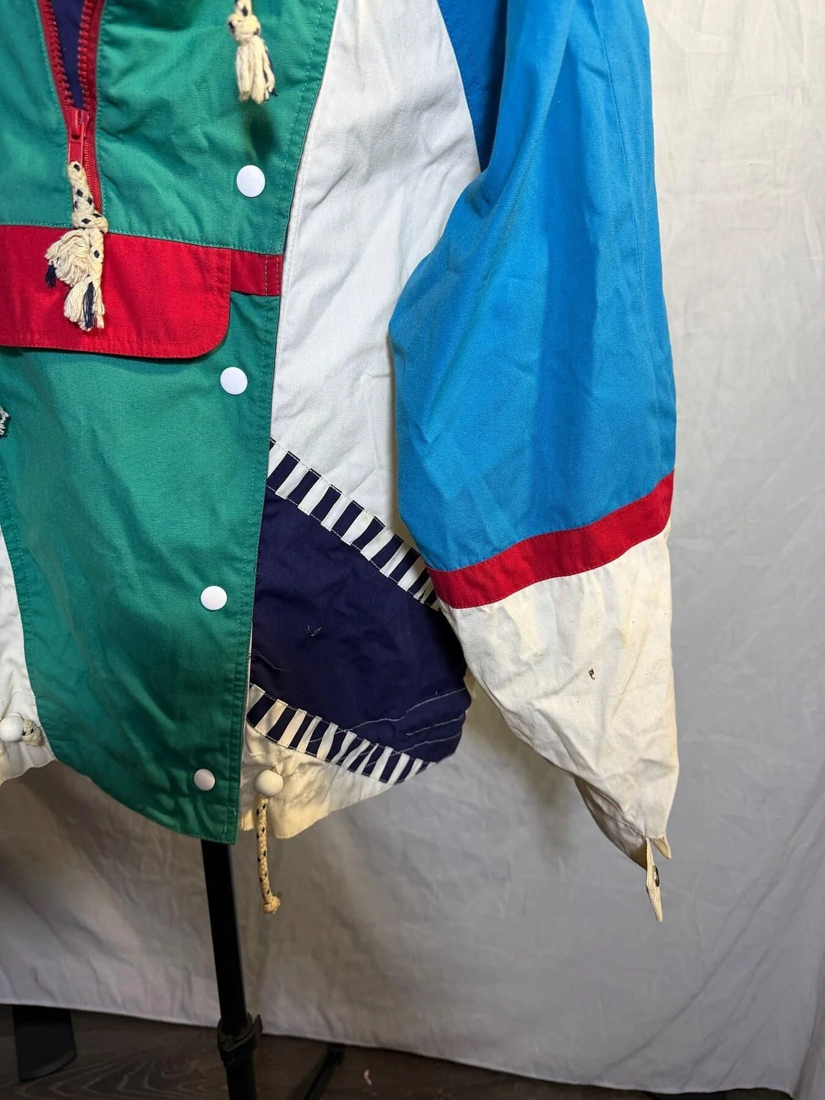 Vintage Braetan Color Block Windbreaker Jacket M 80s 90s Nautical