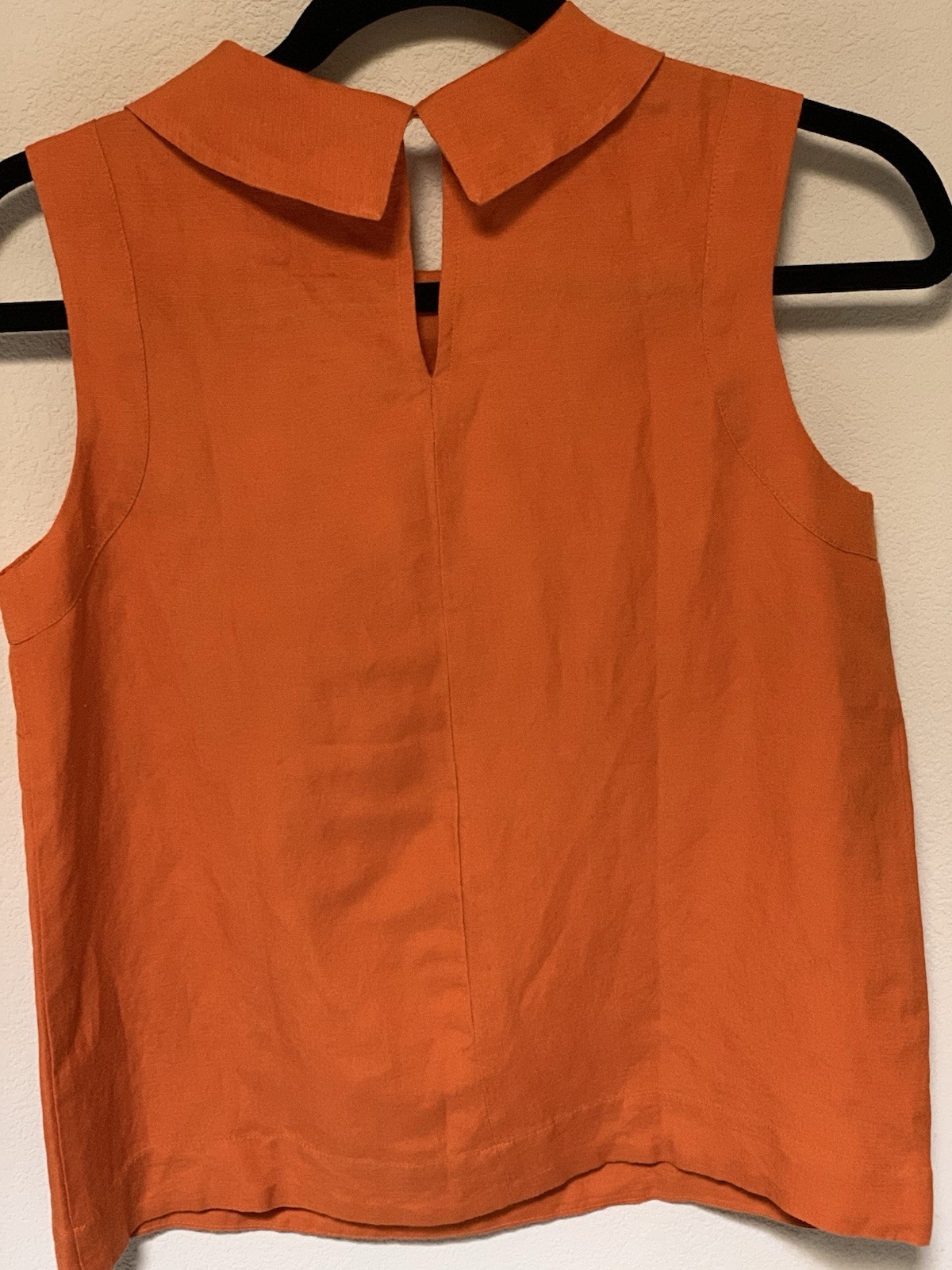 NWT Ann Taylor Factory Petite Linen Blouse XXSP Pumpkin Orange Flowy Cowl Neck