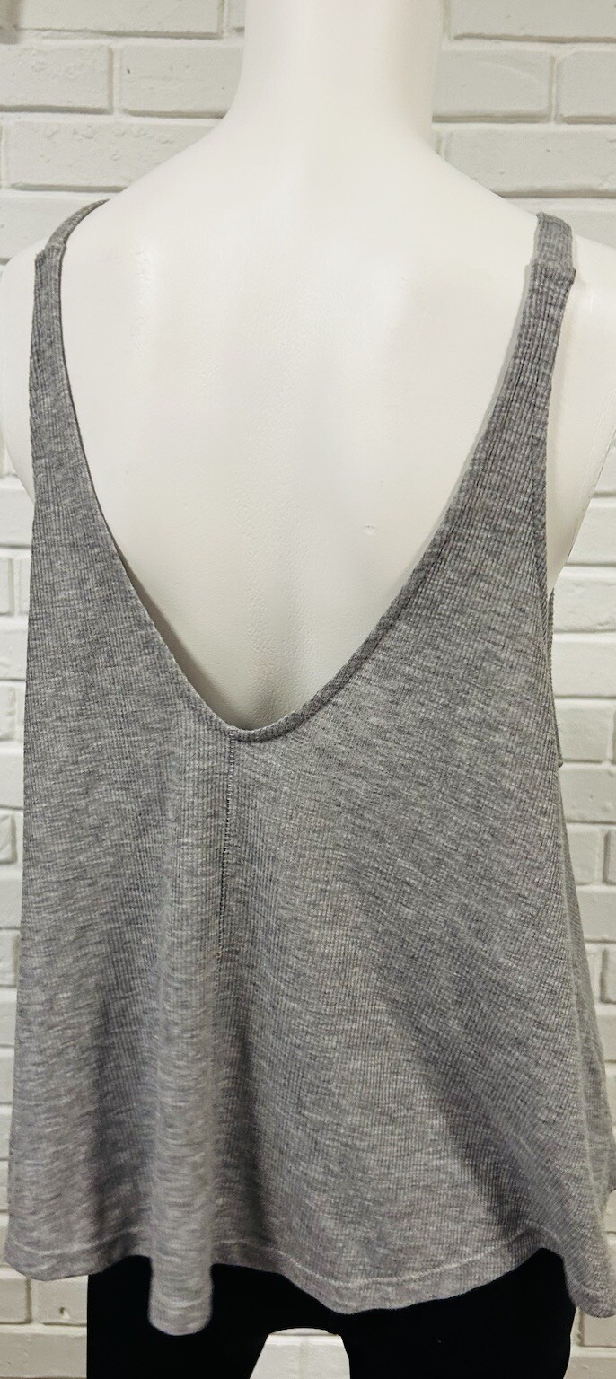 Free People Dani Tank Top Women’s Ribbed Black White Gray Red NWT D3/10