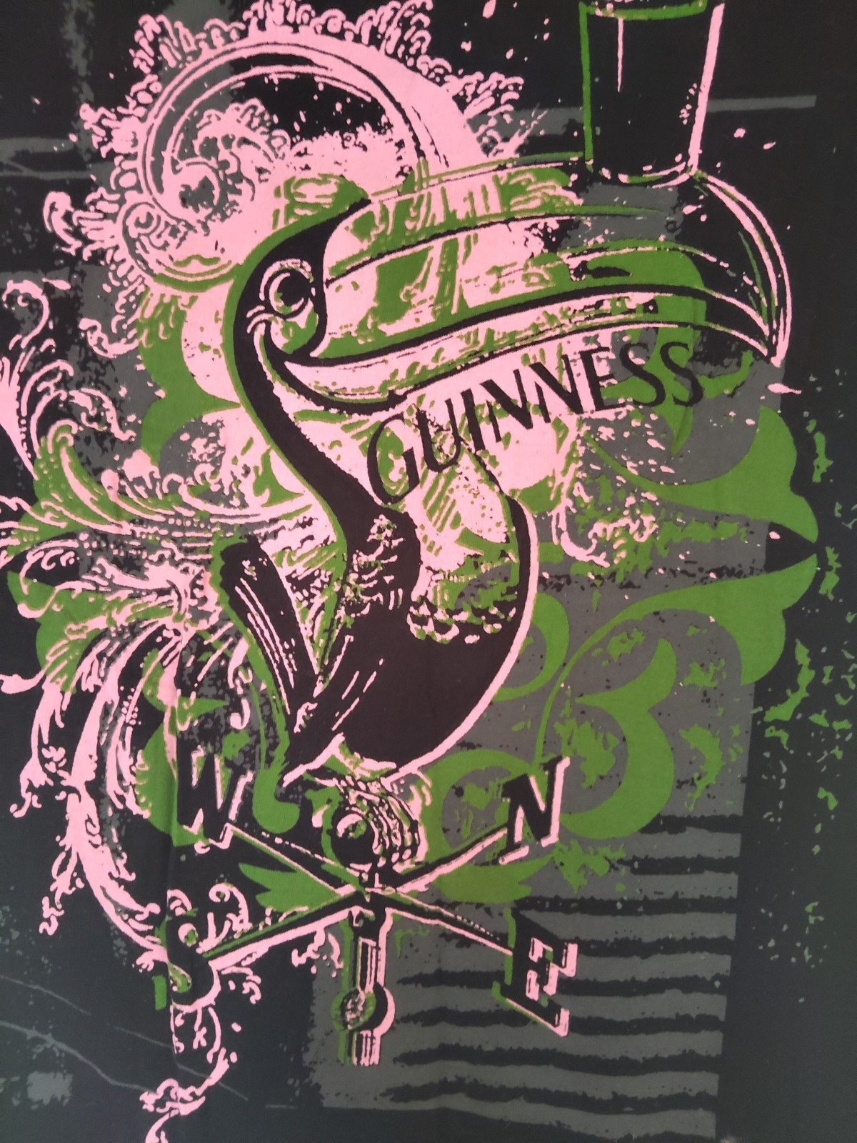 🖤 Fab GUINNESS Official Merchandise T-shirt Gorgeous Toucan Print ~ UK 14-16 🖤