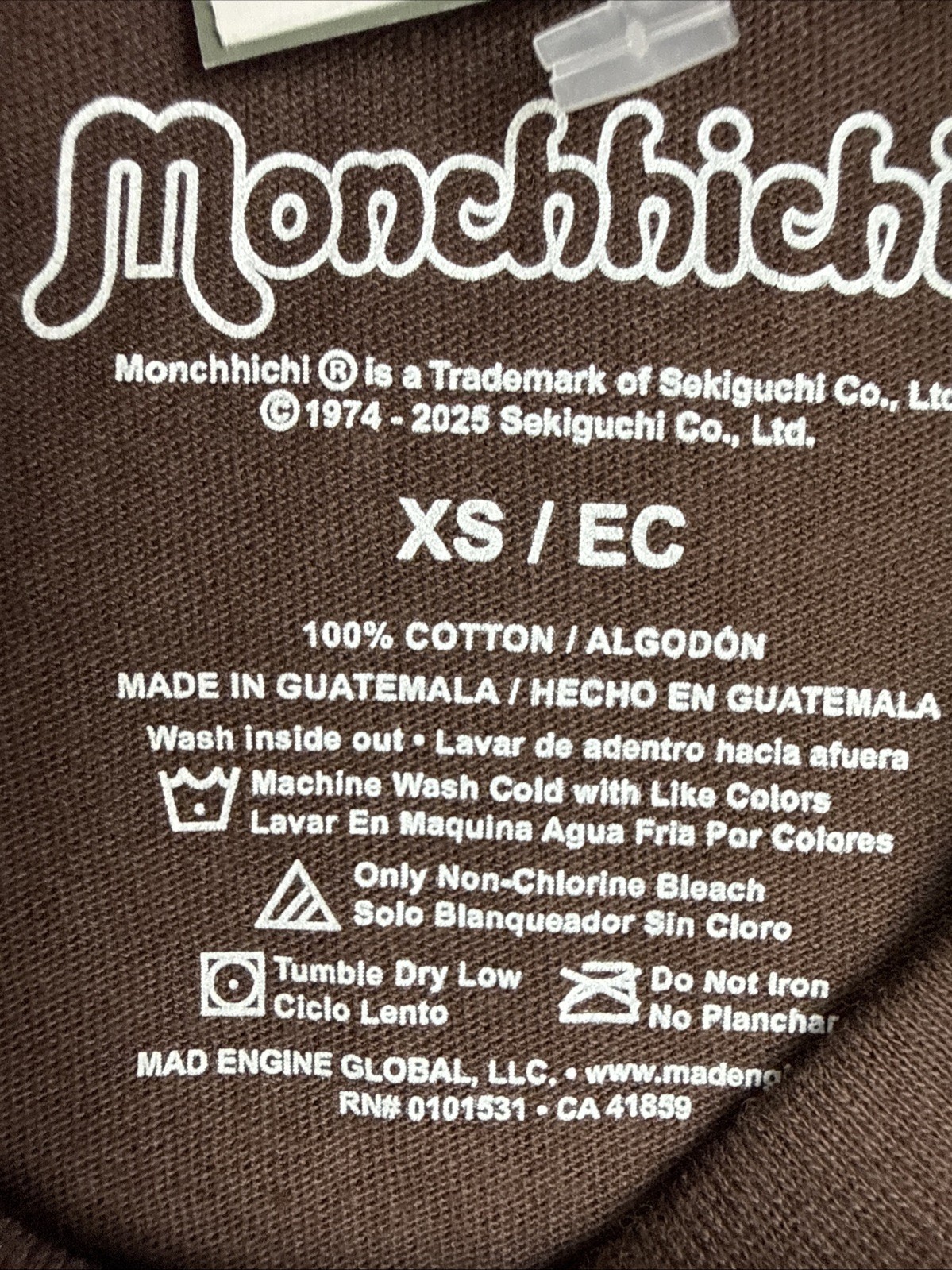 2x Mad Engine Womens XS Brown Monchhichi Short Sleeve Graphic T-Shirt Lot