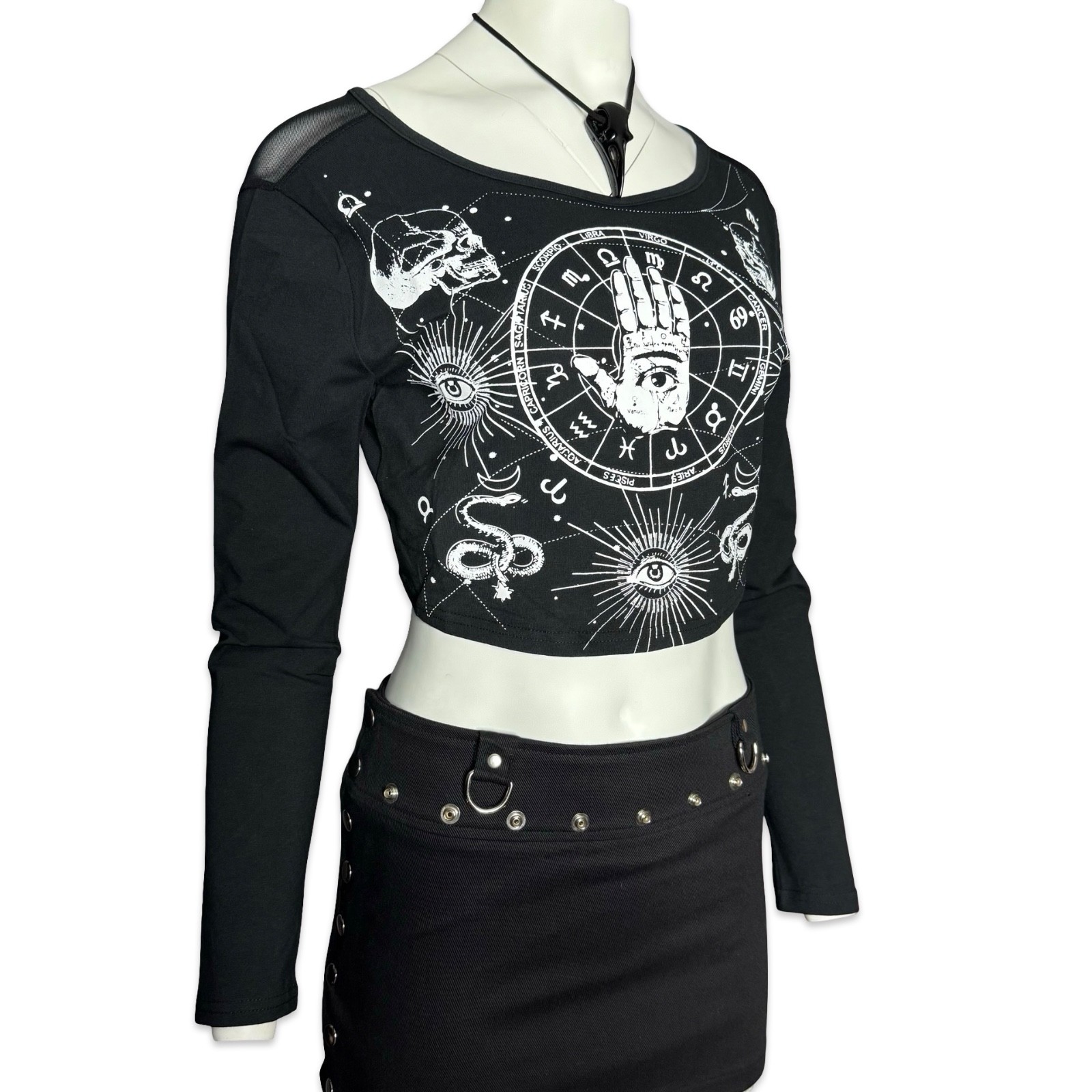 Jawbreaker ASTROLOGY BEWITCHED HAND OCCULT WICCA CROPPED TOP SHIRT TPA1683