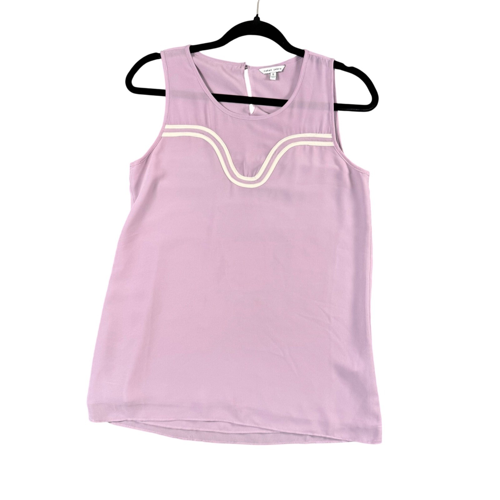 Naked Zebra Lilac V Neck Sleeveless Top Y2K Minimalist Soft Girl Size S