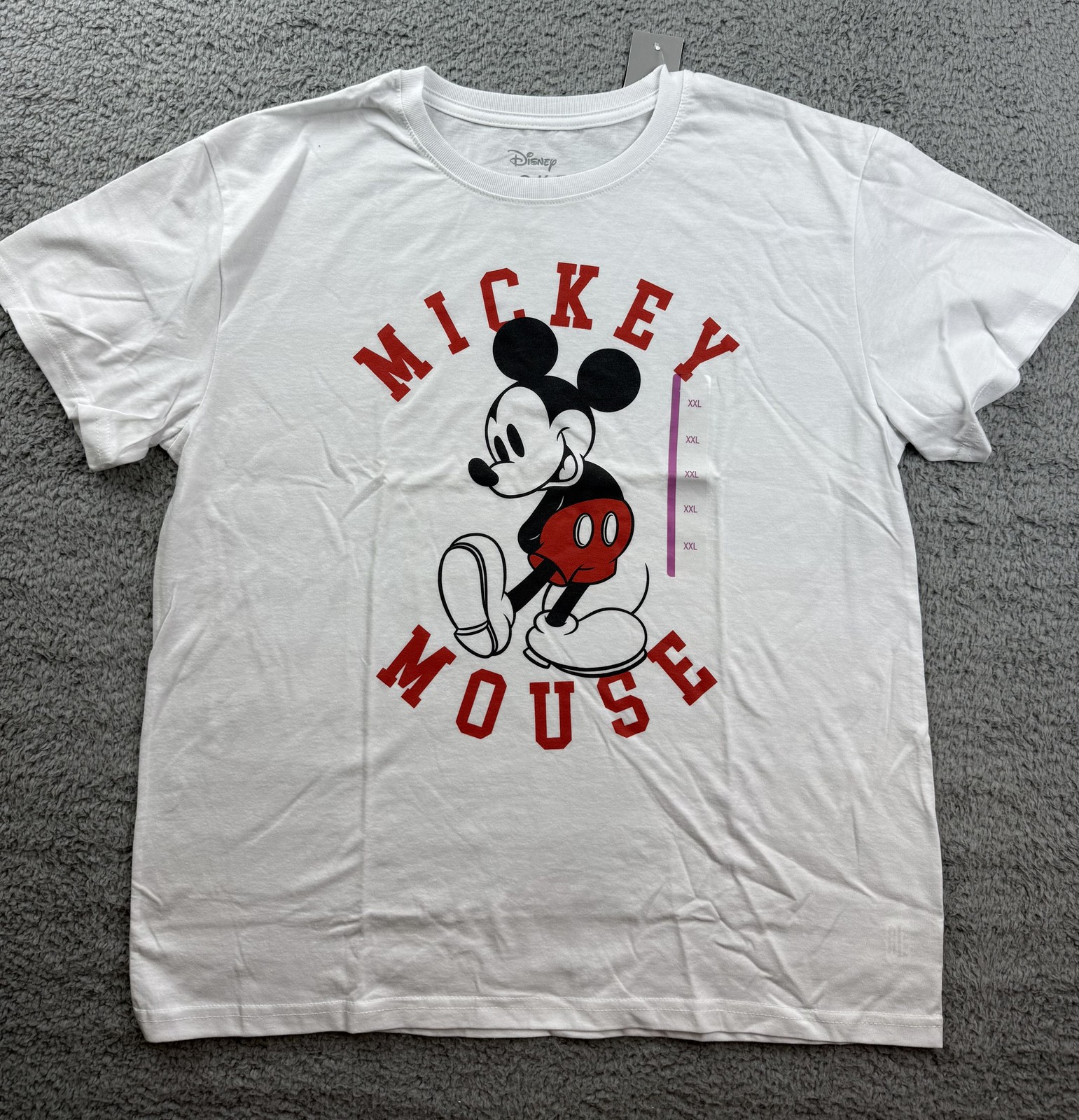 Disney Mickey Mouse Shirt Womens 2XL White Cartoon Graphic Tee Classic XXL