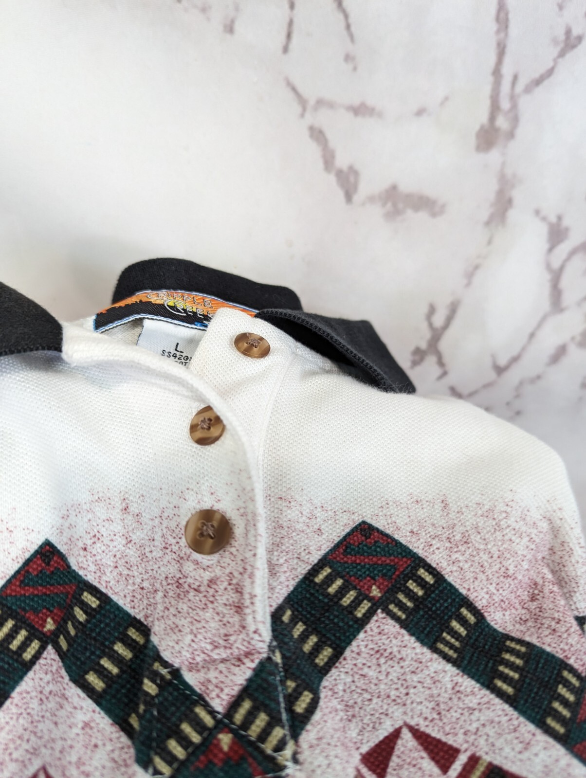 Vintage Top Women Large Tank Southwest Sleeveless Shirt 90s Polo Aztec