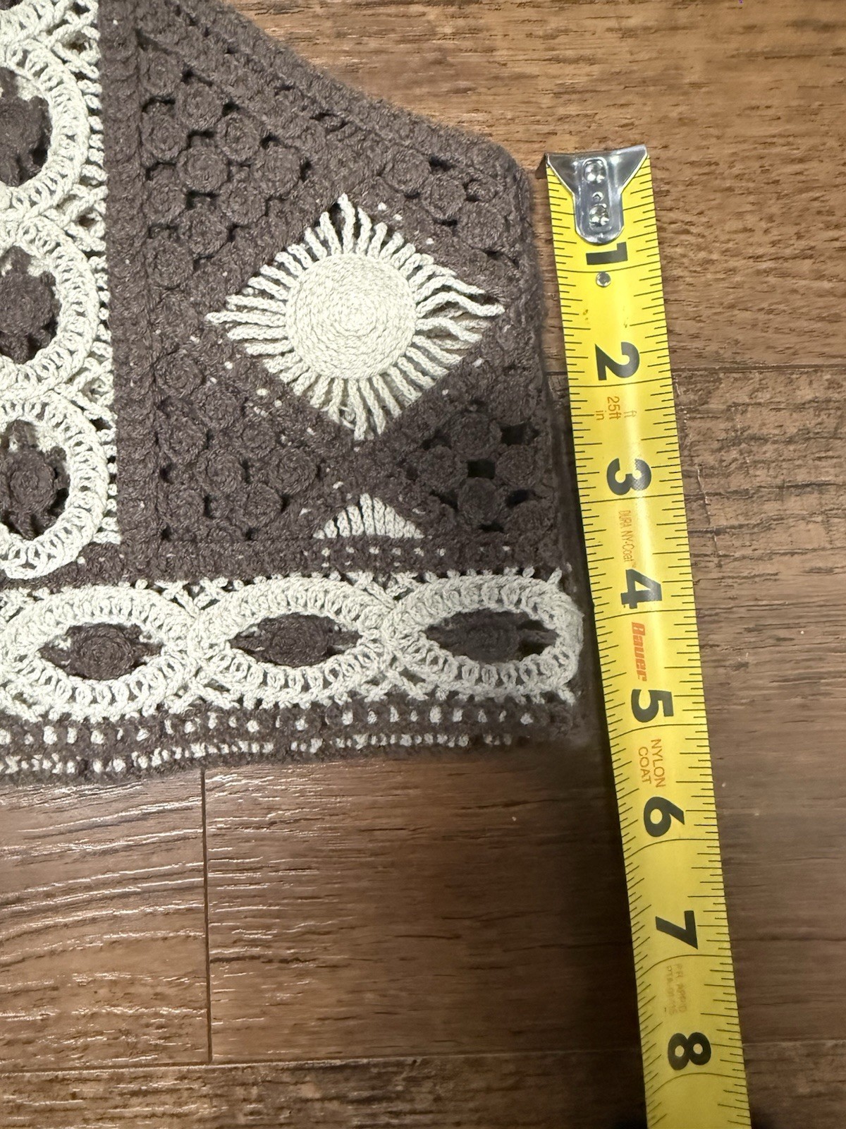 Brown and beige Crocheted cropped tank top women’s Diamond Pattern Knitted