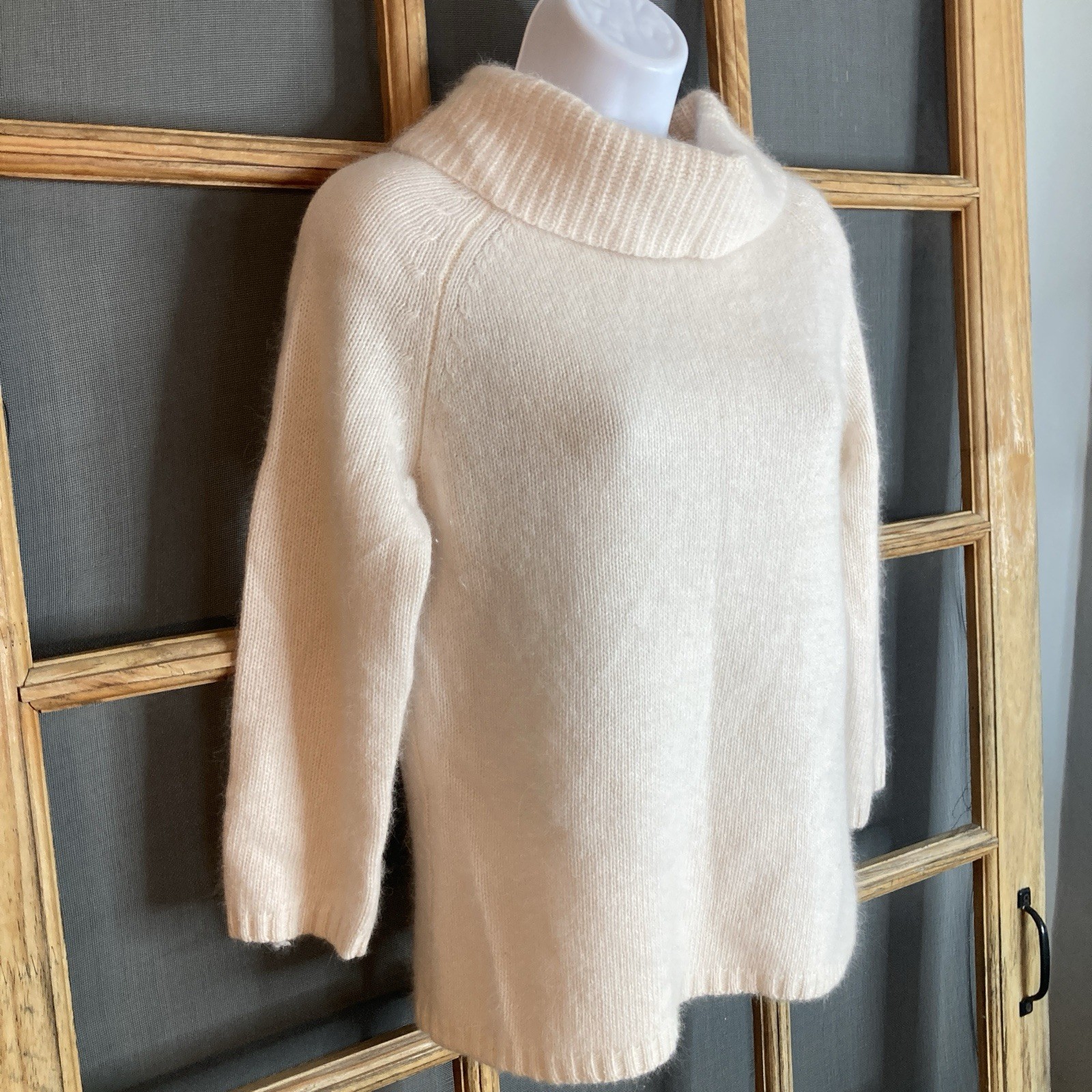 Rafaella Petites Women’s Pink Angora Rabbit Wool Blend Soft Sweater Size S