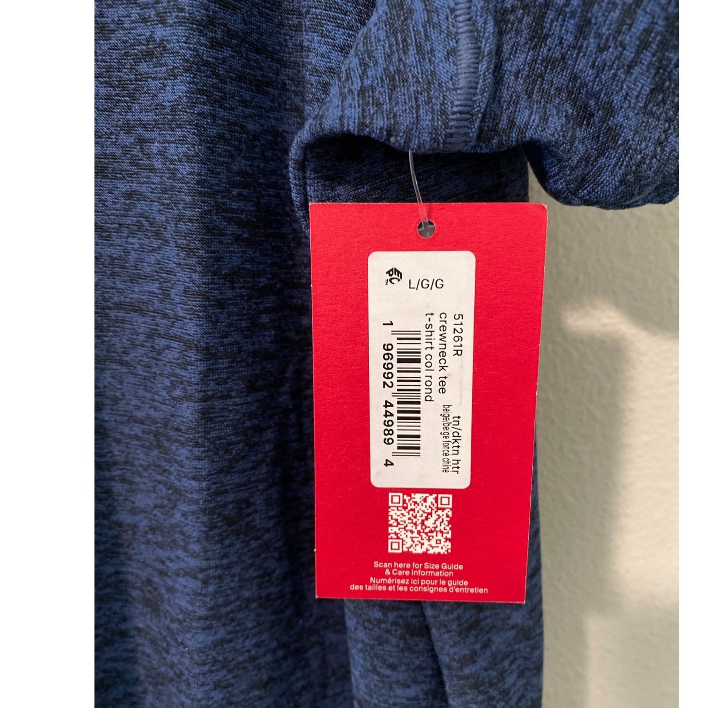 New SPANX Crewneck T-Shirt, Heathered Navy Size Large