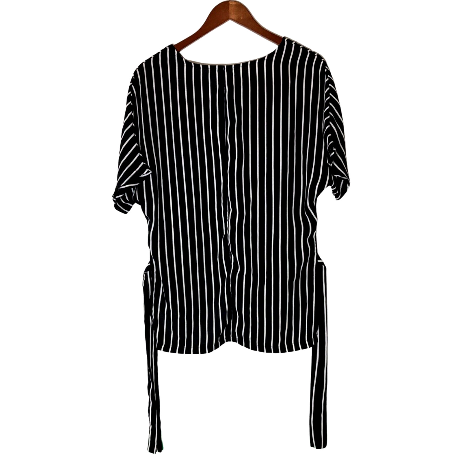 Jon & Ana Contemporary Black & White Striped Women’s Blouse Tunic Size – descrip