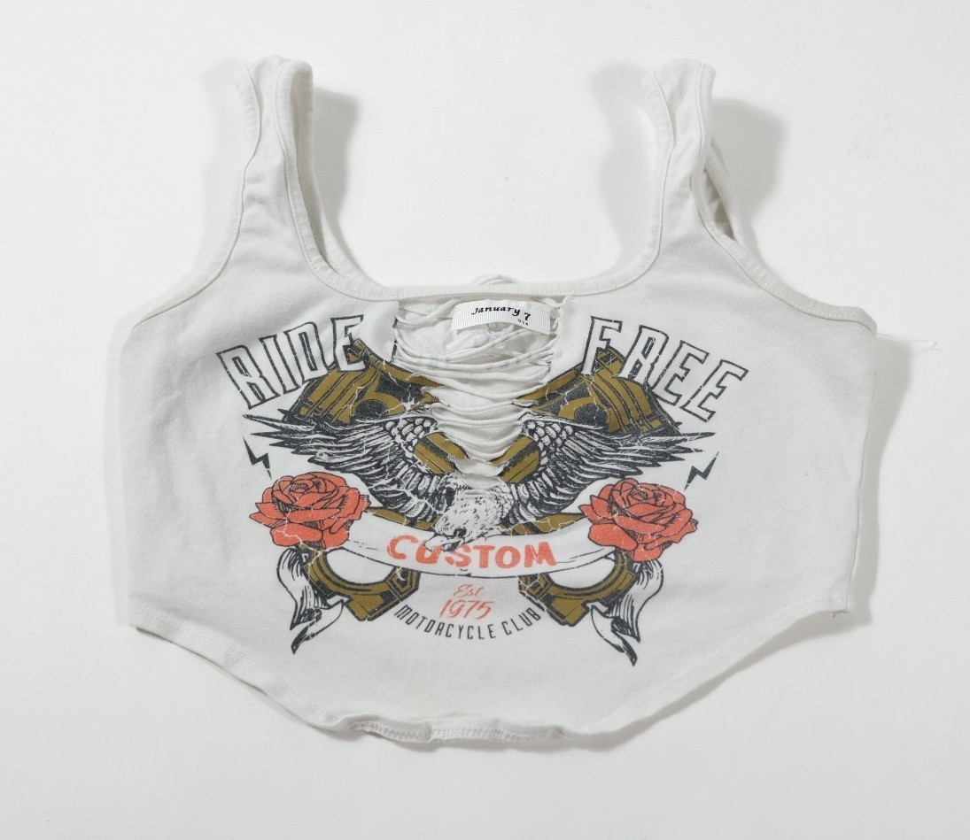 January 7 Juniors Ride Free Crop Tank Top Size S