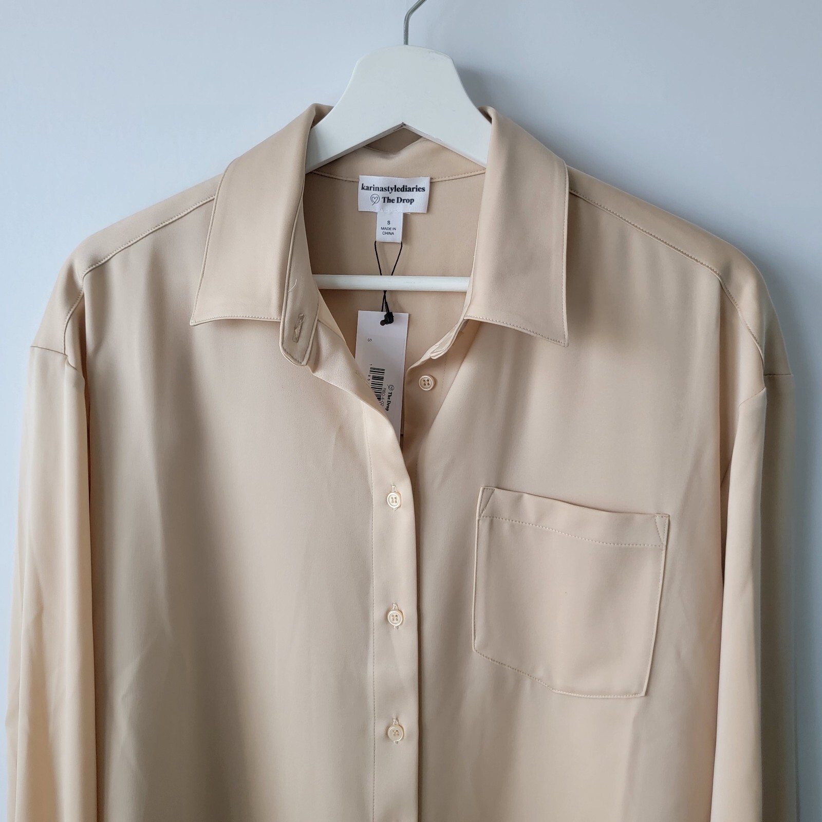 The Drop womens shirt size S Silky long sleeve button down