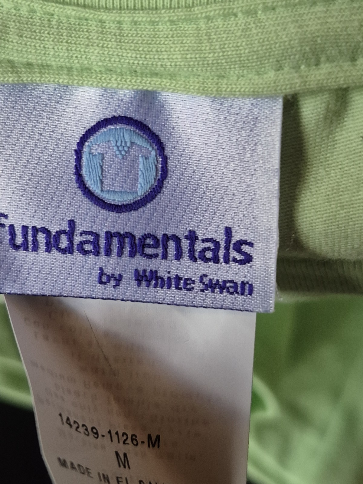 NWT Fundamentals Kiwi Lime SZ M Top Long Sleeve 95 Cotton 5 Lycra