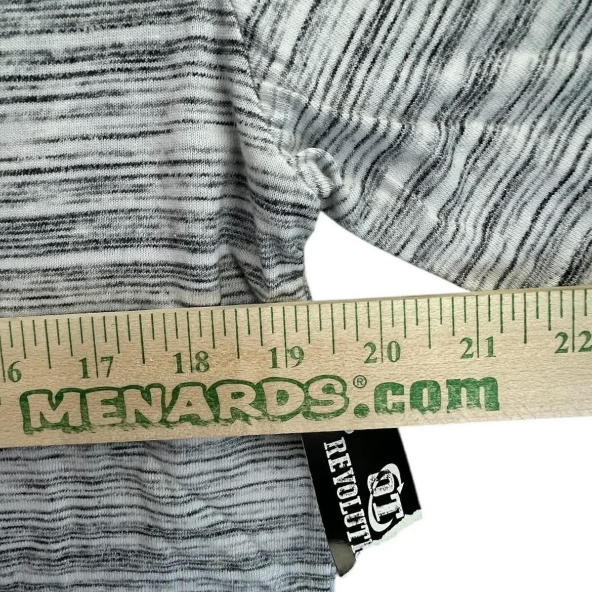 Revolution T-Shirt Women Medium Gray Space Dye Pocket Tee Short Sleeve Knit Top