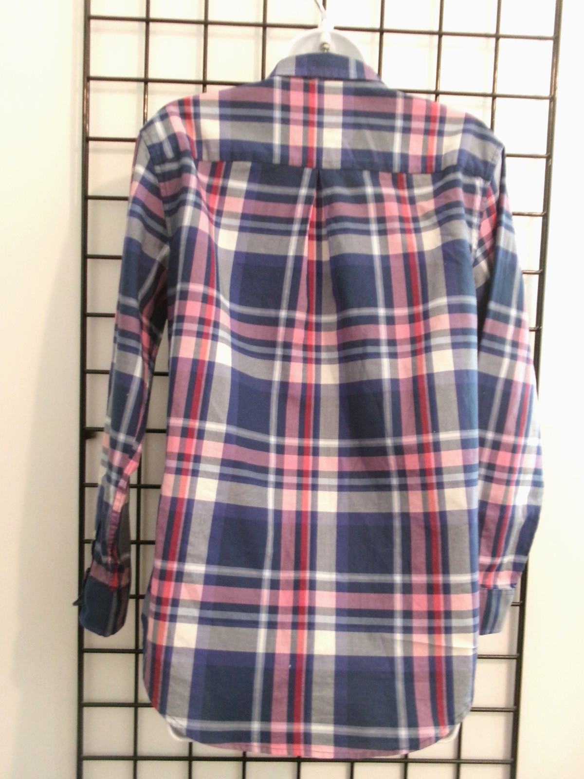 SOUTHERN TIDE 🌸 SIZE SMALL==DARK PINK, BLUE & WHITE PLAID / TUNIC / BLOUSE