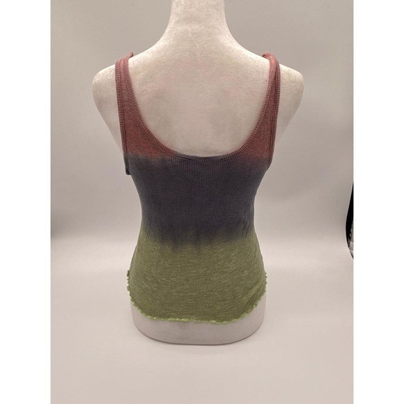 Maronie Y2K Ombre Ribbed Modal Tank Top Pink Gray Green Fairy Grunge Size M