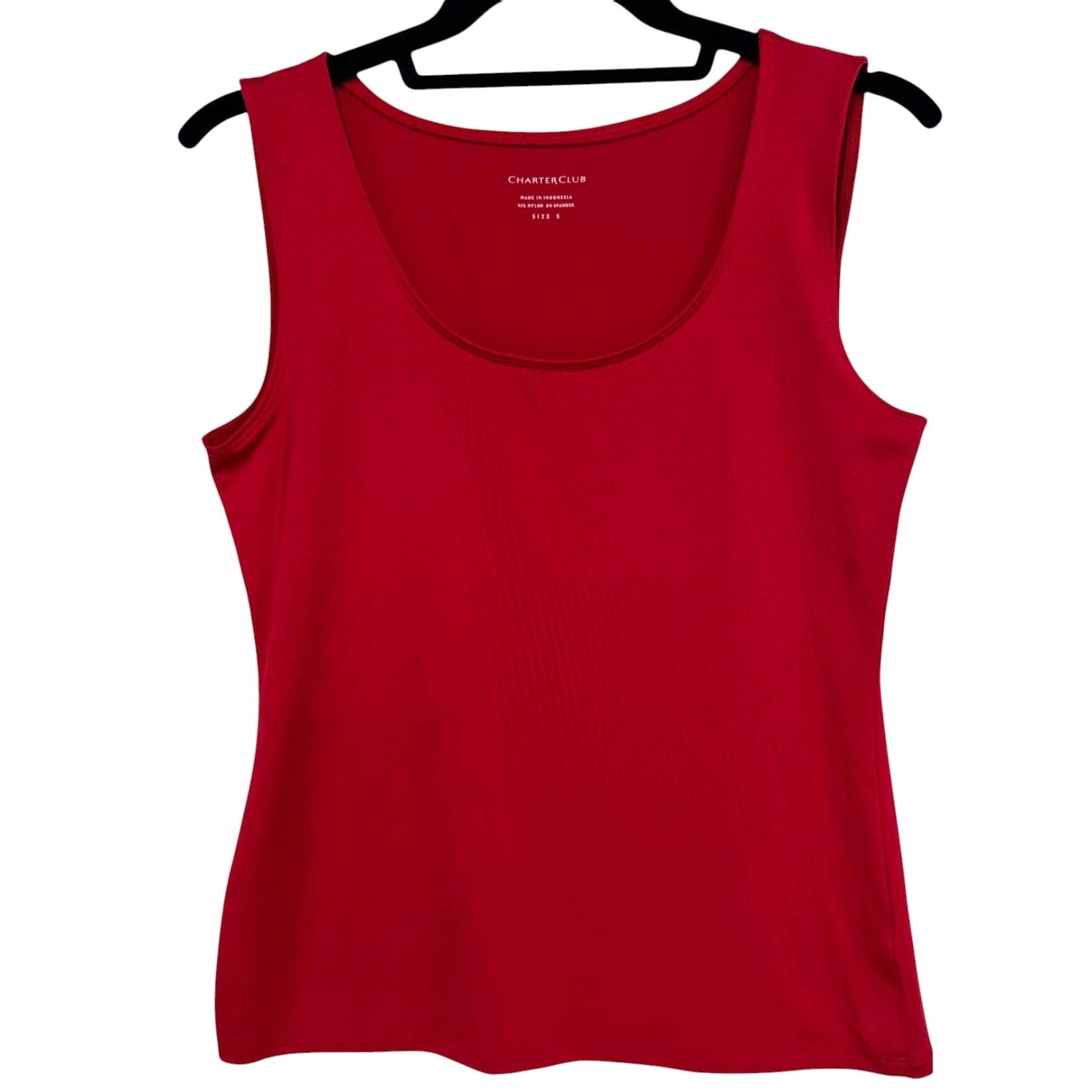 Charter Club, Sz Small, Red Layering Tank Top Scoop Neck Stretchy Nylon Spandex