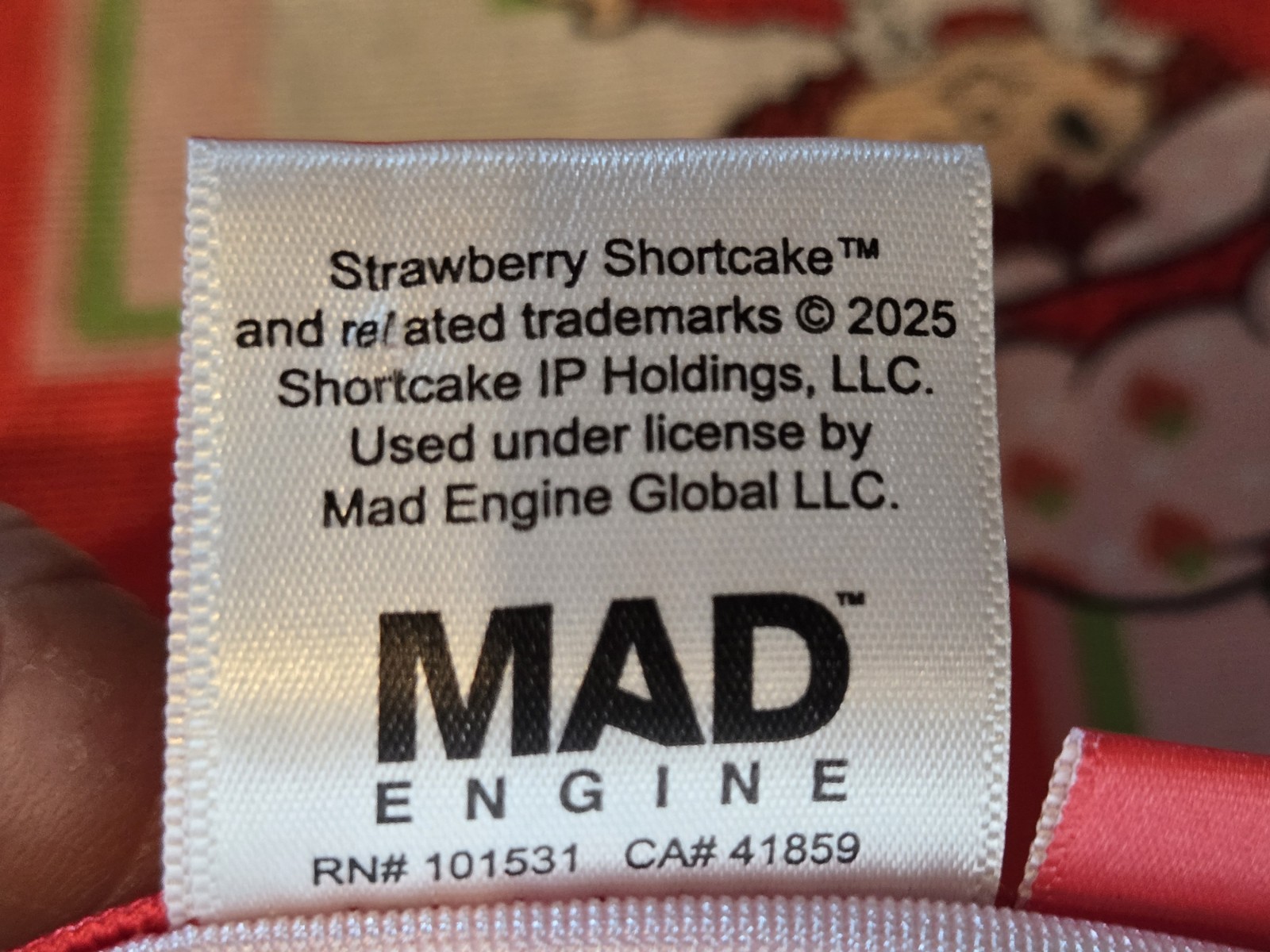 Strawberry Shortcake Pink White Striped Jersey Adult Size Small