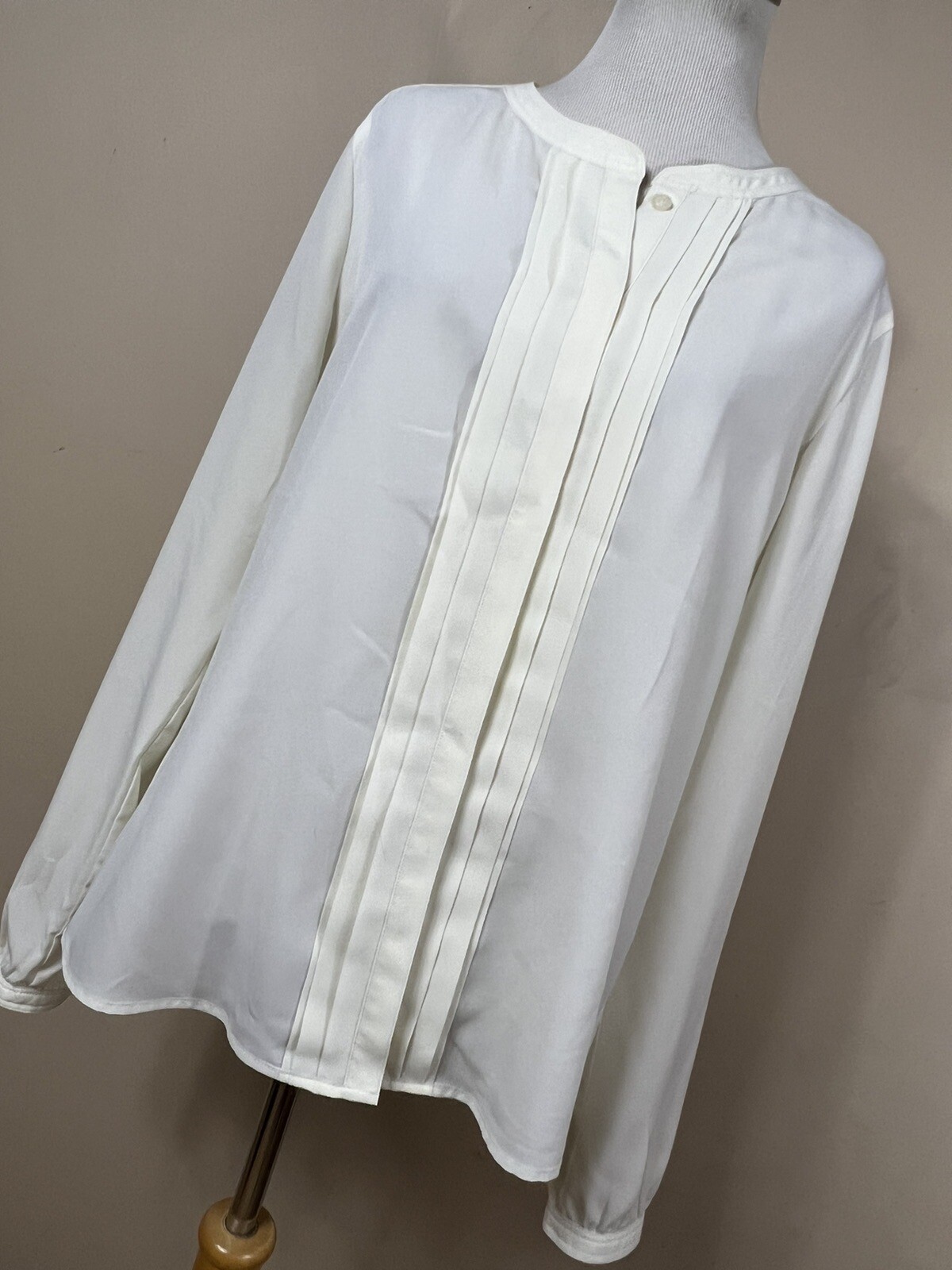 Maison Scotch 3 Size L Large Shirt Top Cream Button Down Front Ruffle Woman J7